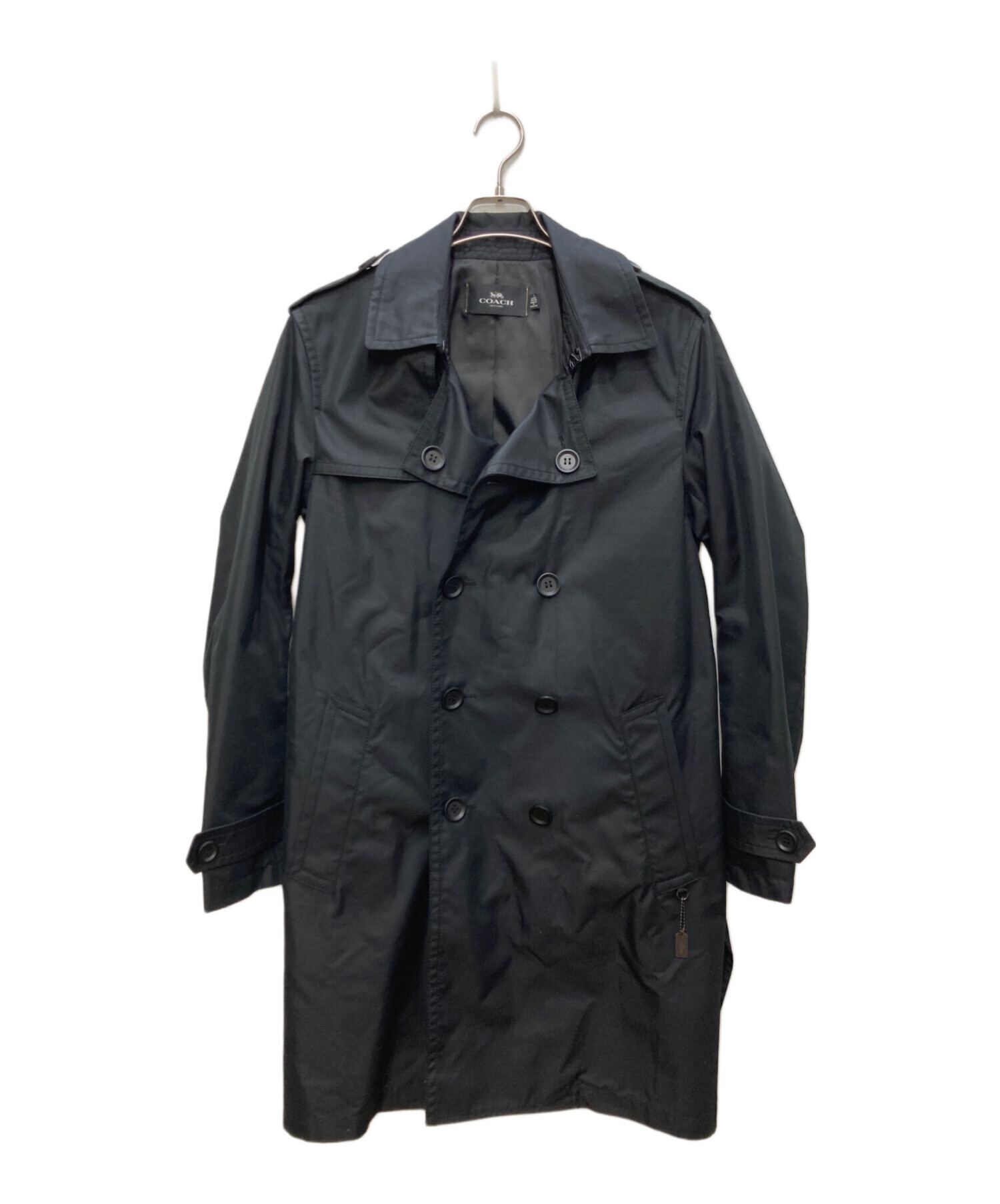COACH ブラック トレンチコート　Sサイズ 中古・古着通販】COACH (コーチ) トレンチコート ブラック サイズ:S