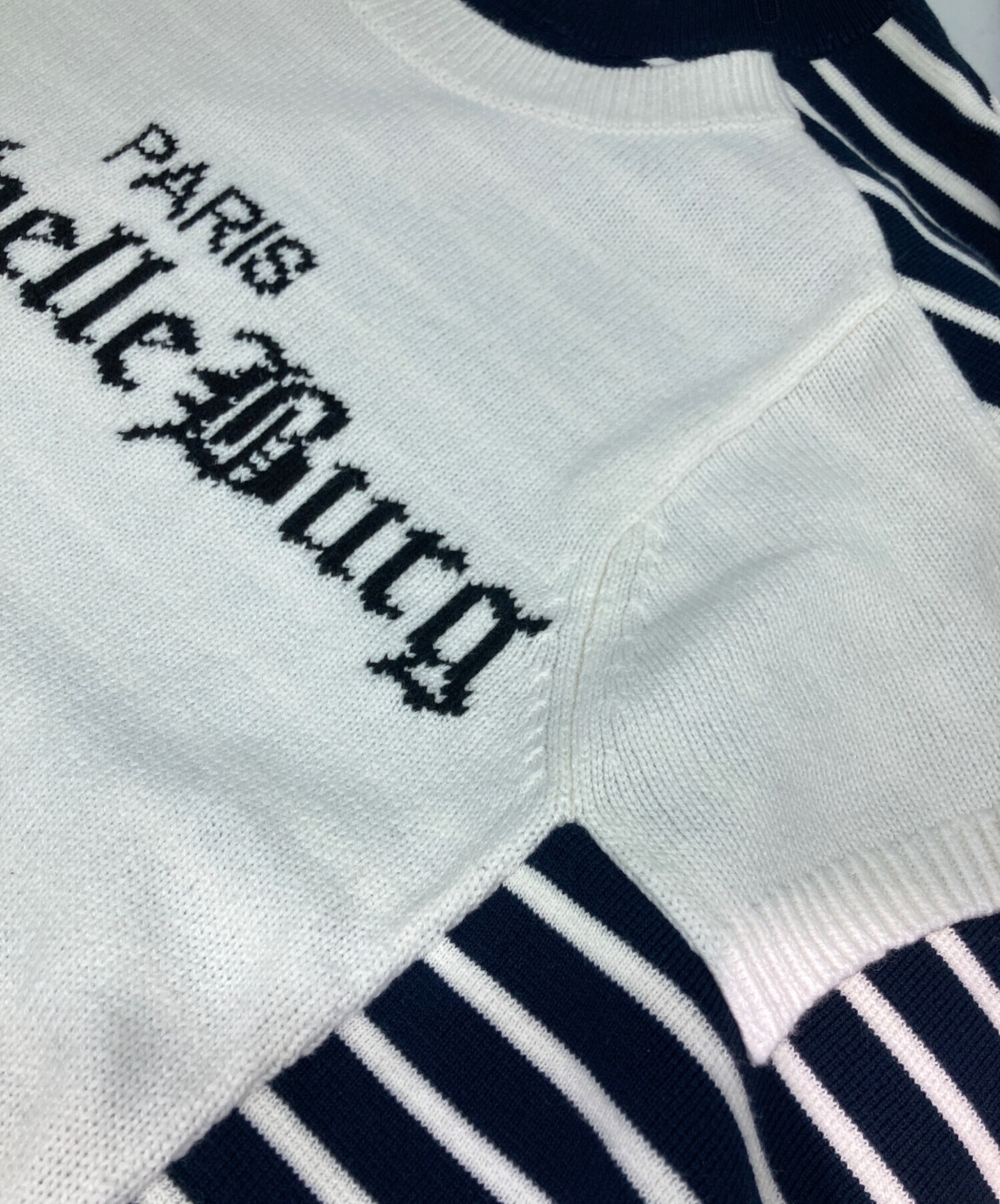 中古・古着通販】DAIRIKU (ダイリク) Docking Lettered Knit ホワイト