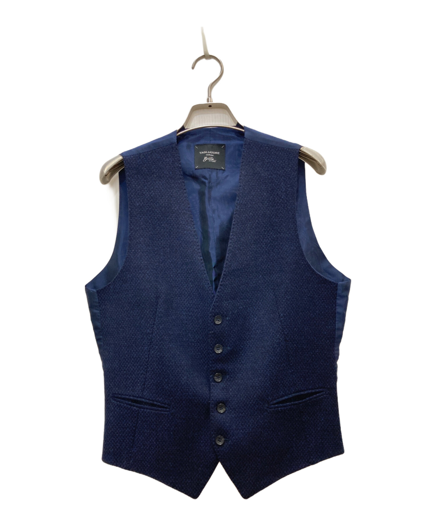 中古・古着通販】TAGLIATORE (タリアトーレ) 切替ジレ ネイビー サイズ