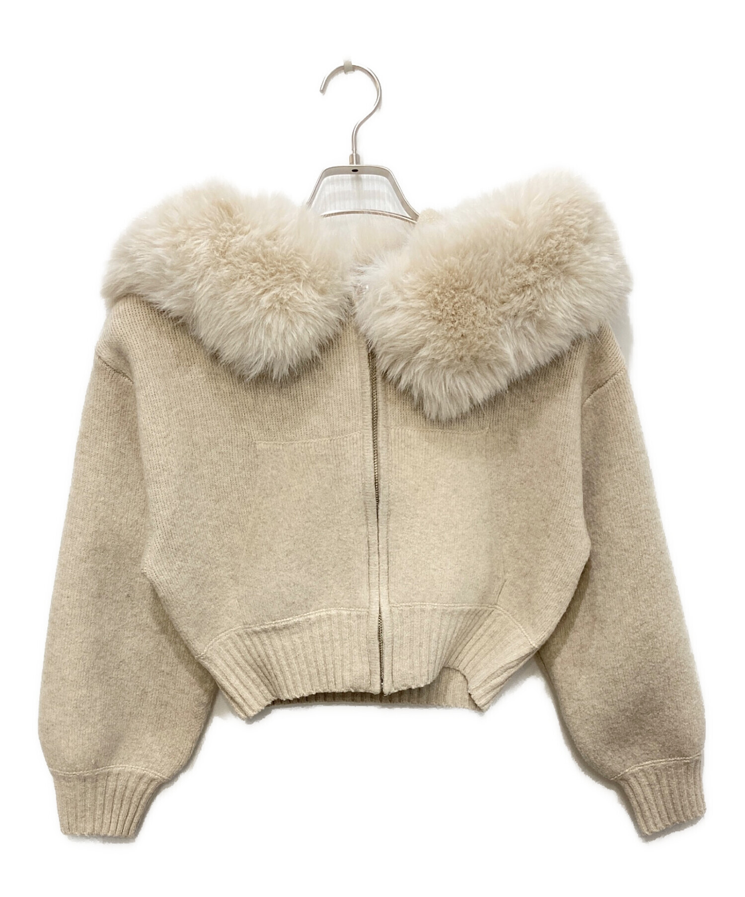 中古・古着通販】Snidel (スナイデル) ファーフードパーカー ホワイト