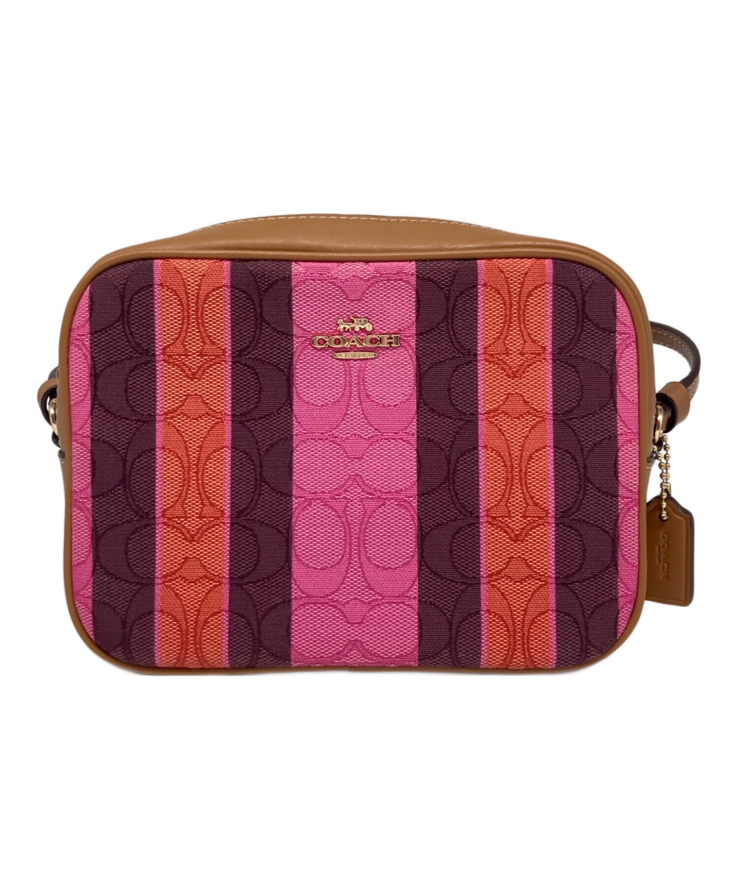中古・古着通販】COACH (コーチ) ショルダーバッグ ベージュ×ピンク 