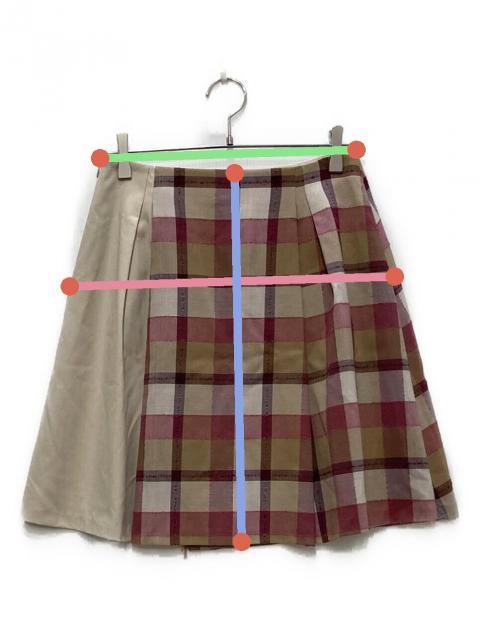 ブルーレーベルクレストブリッジ　ベージュ&赤チェック3WAYスカート 38 中古・古着通販】BLUE LABEL CRESTBRIDGE (ブルーレーベルクレスト