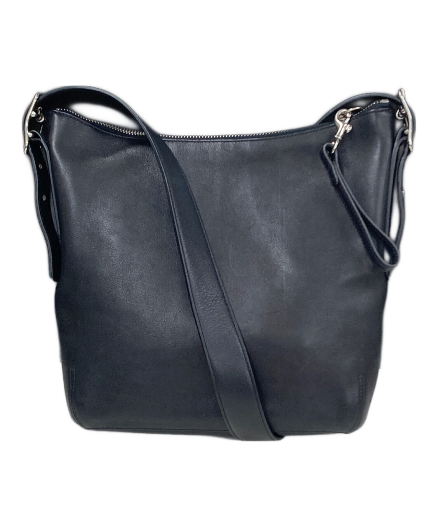 中古・古着通販】COACH (コーチ) レザーショルダーバッグ ブラック