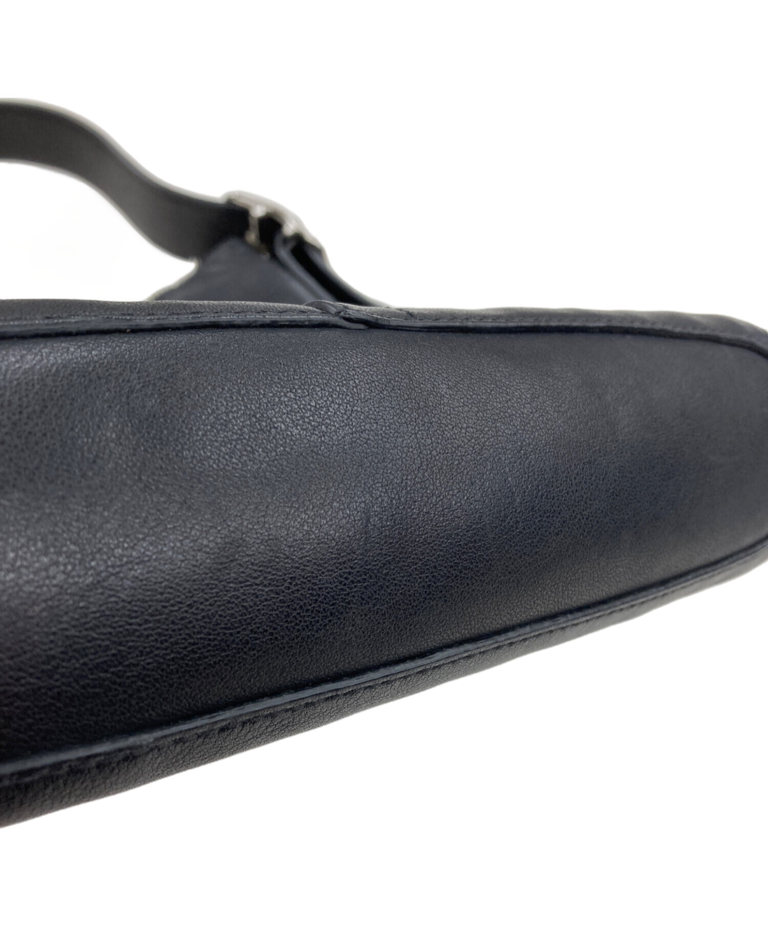 中古・古着通販】COACH (コーチ) レザーショルダーバッグ ブラック