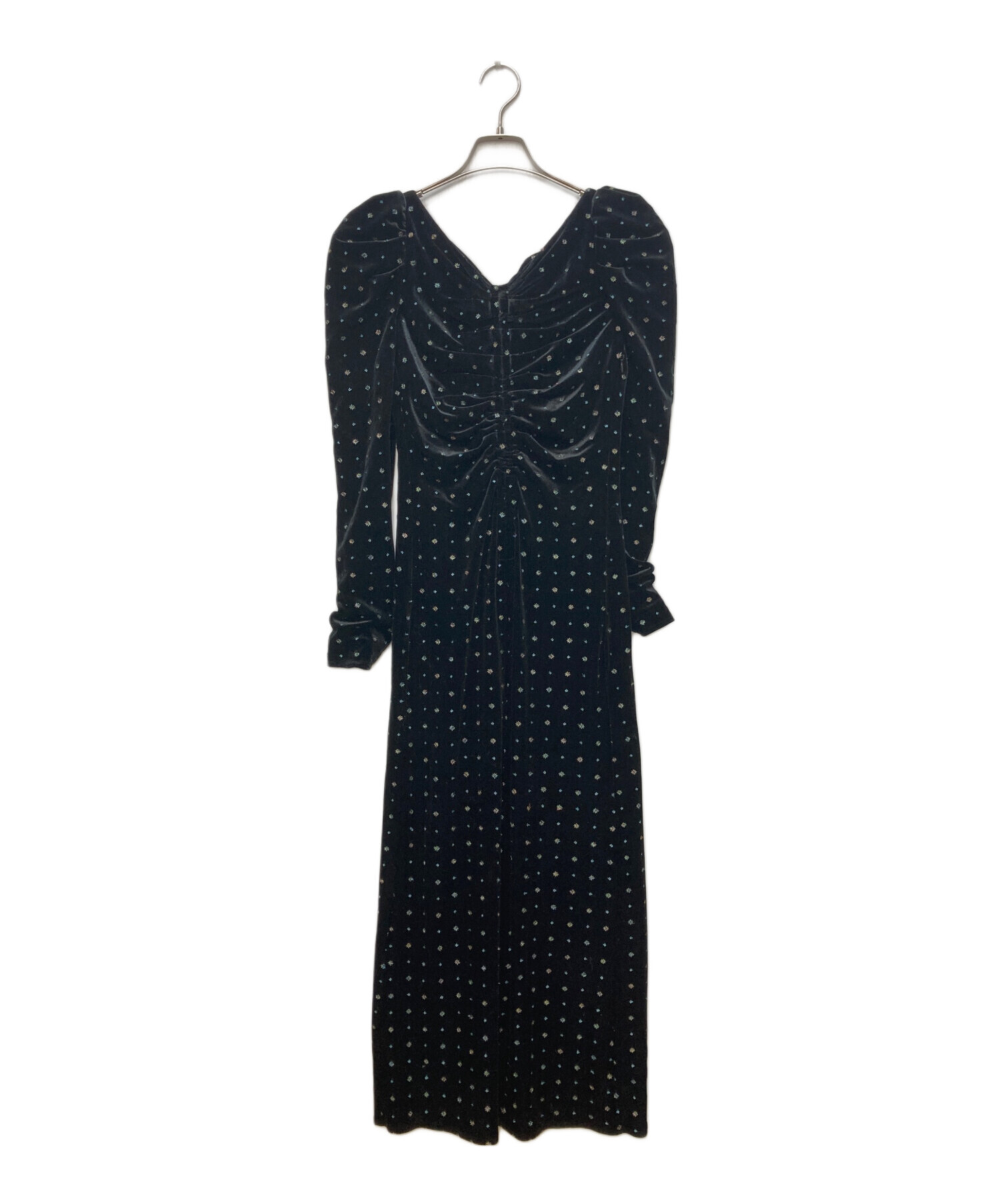 中古・古着通販】Snidel (スナイデル) ベロア刺繍ワンピース ブラック