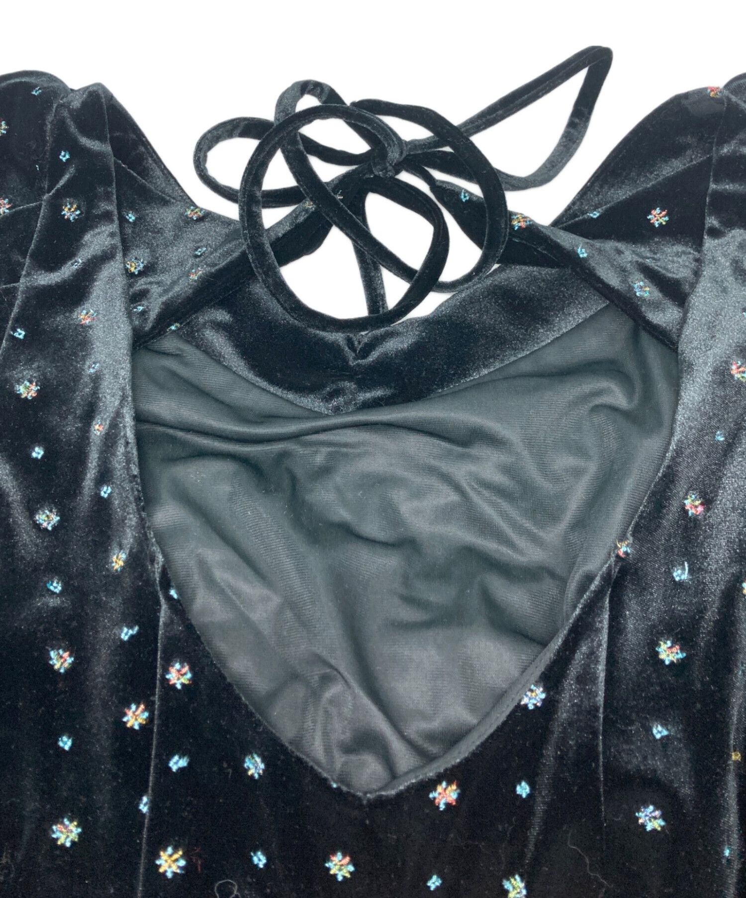 中古・古着通販】Snidel (スナイデル) ベロア刺繍ワンピース ブラック