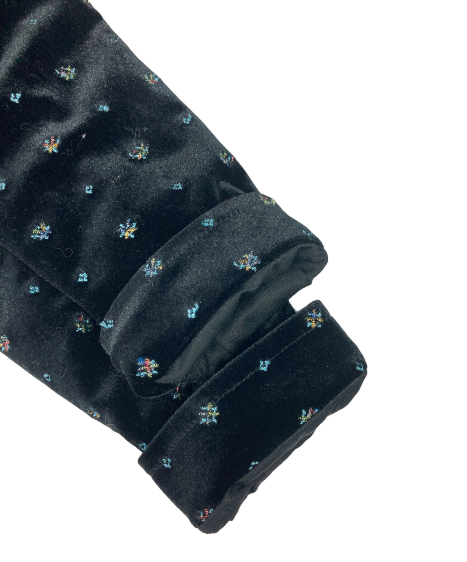 中古・古着通販】Snidel (スナイデル) ベロア刺繍ワンピース ブラック