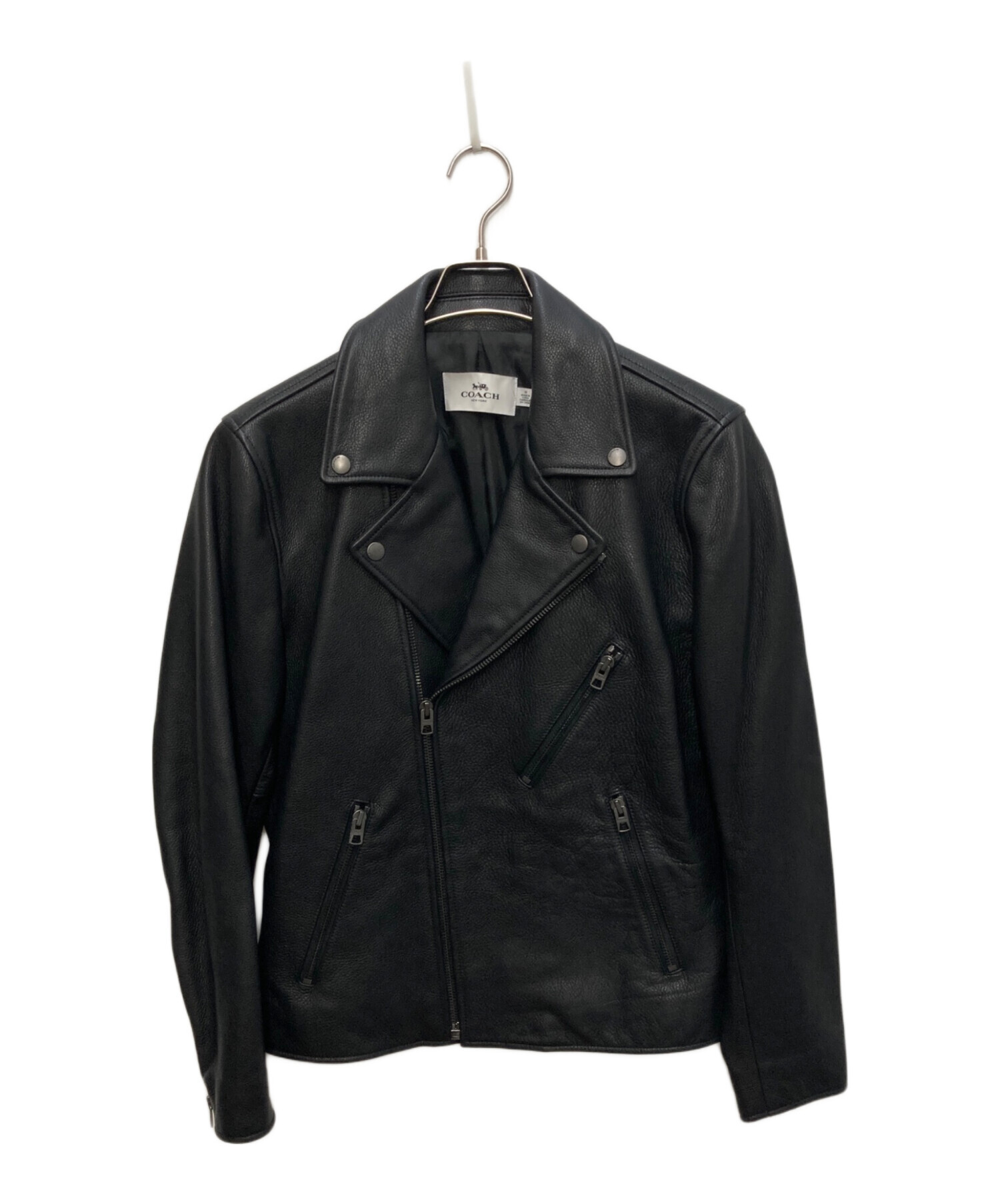 COACH ダブルライダースジャケット 中古・古着通販】COACH (コーチ) ダブルライダースジャケット ブラック