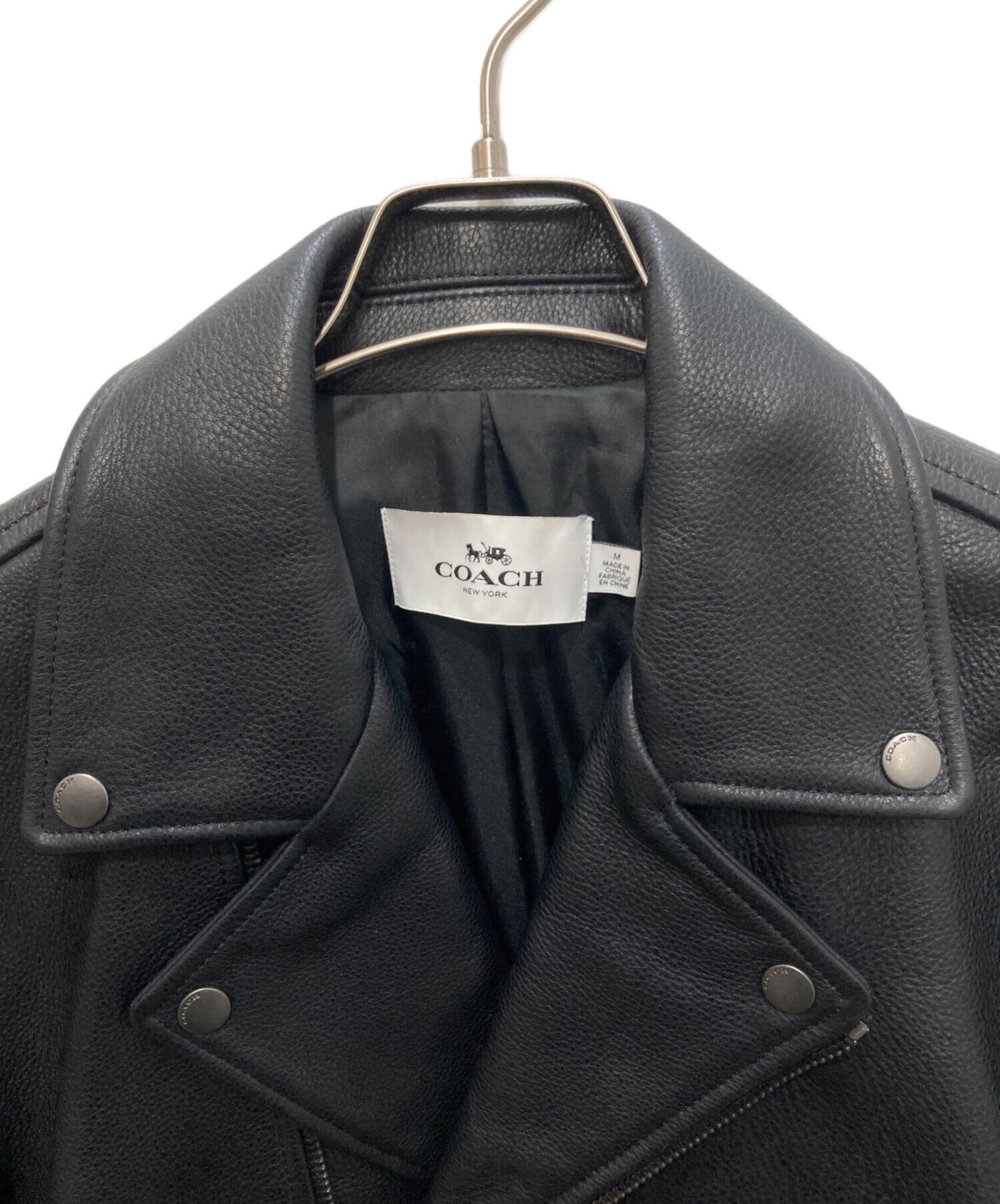 中古・古着通販】COACH (コーチ) ダブルライダースジャケット ブラック