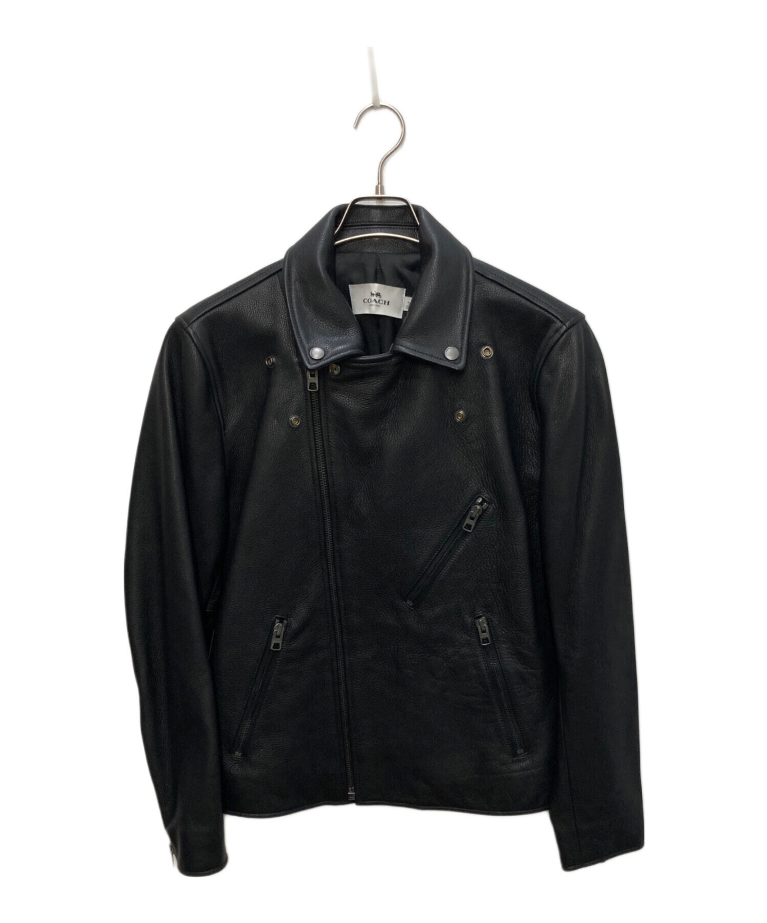 COACH ダブルライダースジャケット 中古・古着通販】COACH (コーチ) ダブルライダースジャケット ブラック