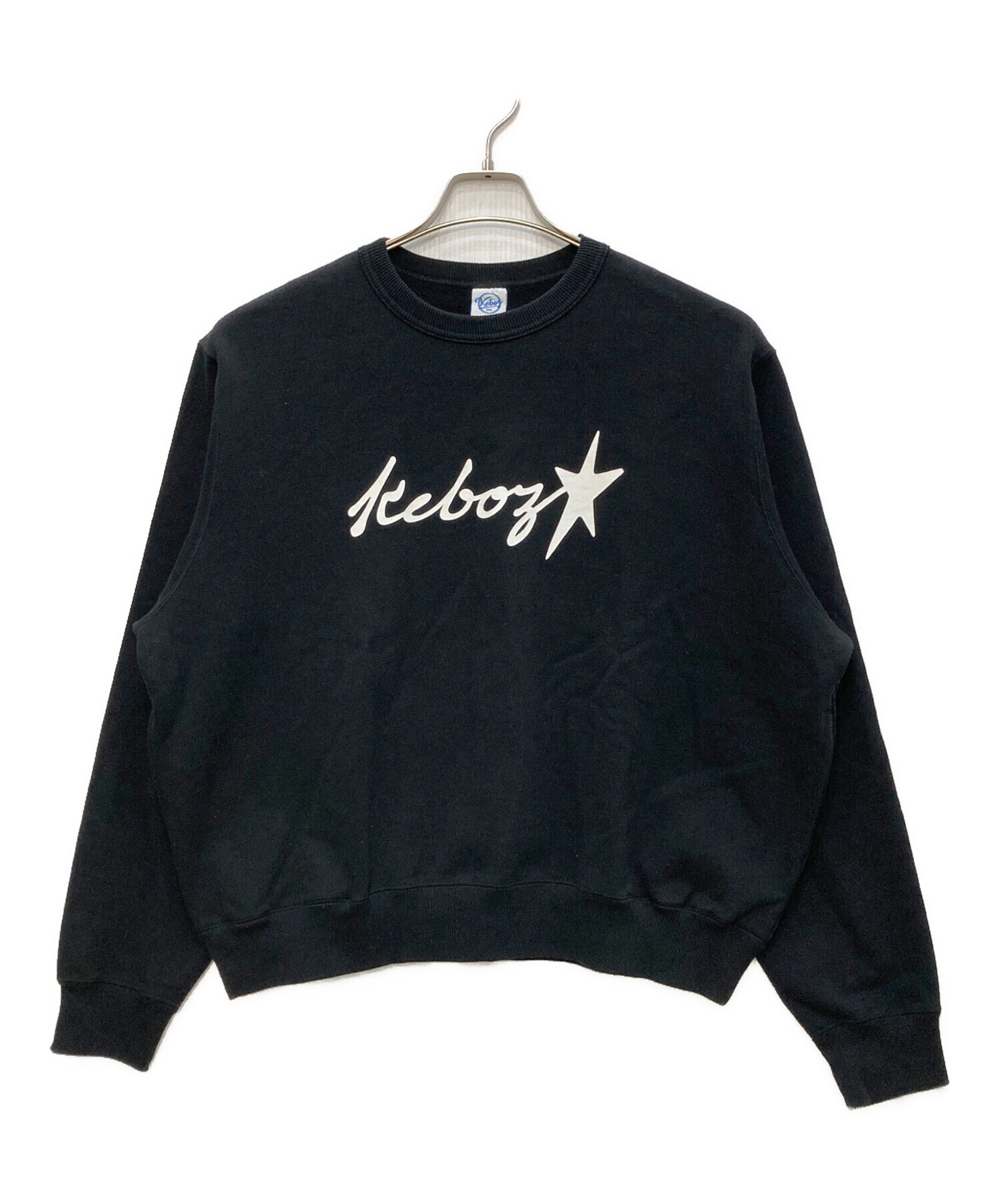 中古・古着通販】KEBOZ (ケボズ) プリントスウェット ブラック サイズ 