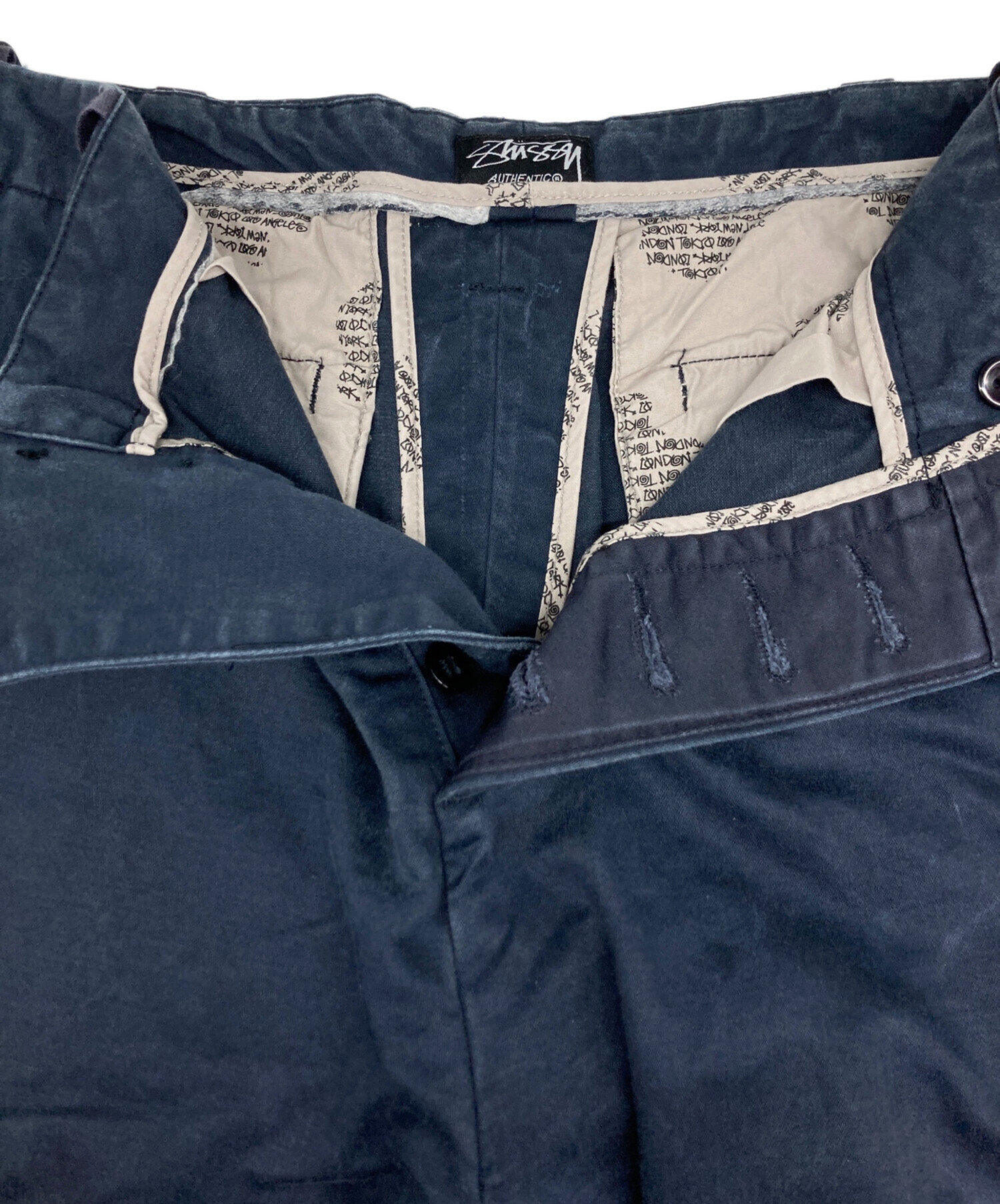 中古・古着通販】stussy (ステューシー) ワイドパンツ ネイビー サイズ