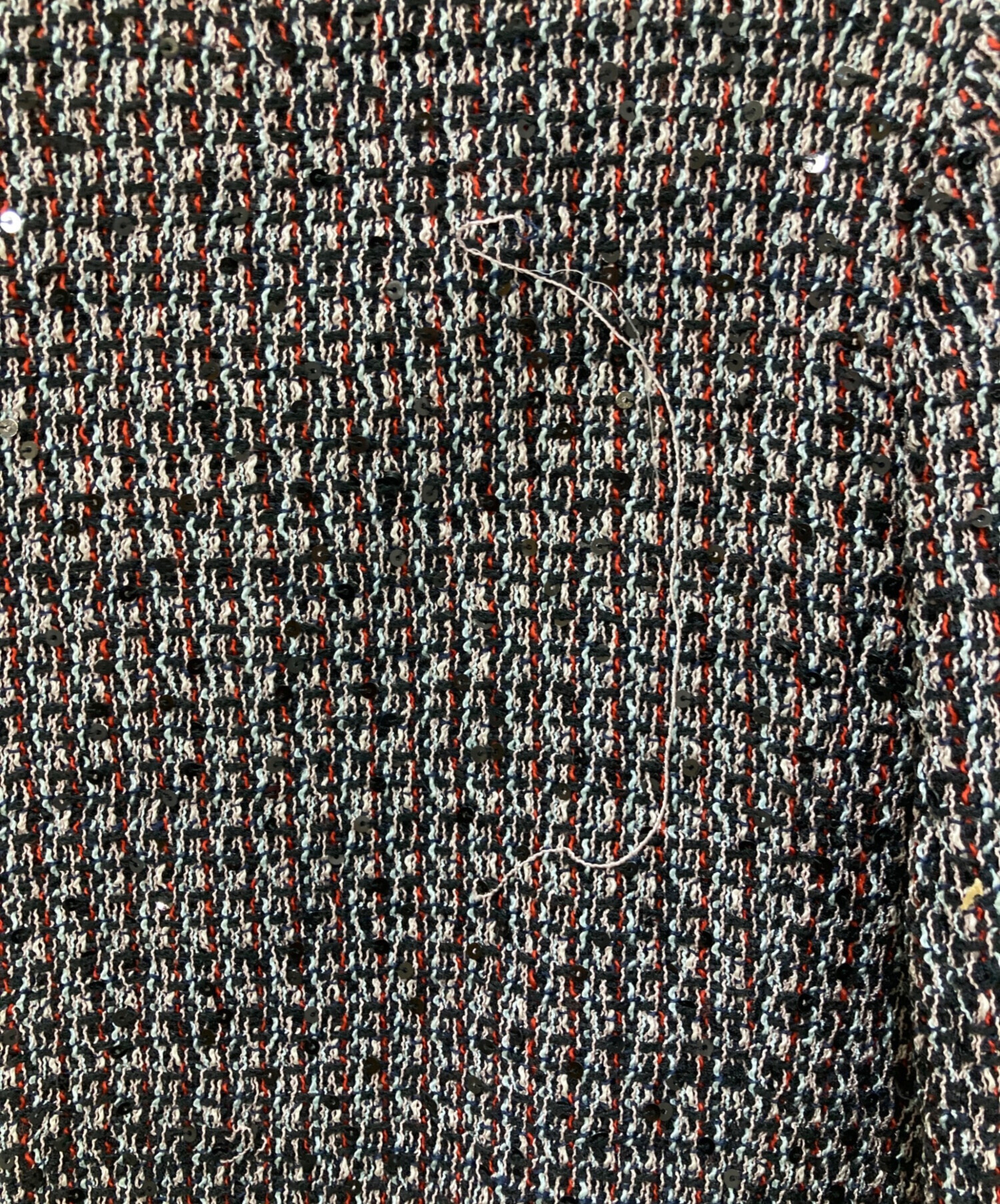 【美品】CHANEL ツイード ノーカラージャケット 42サイズ　マルチカラー 中古・古着通販】CHANEL (シャネル) ノーカラーツイードジャケット