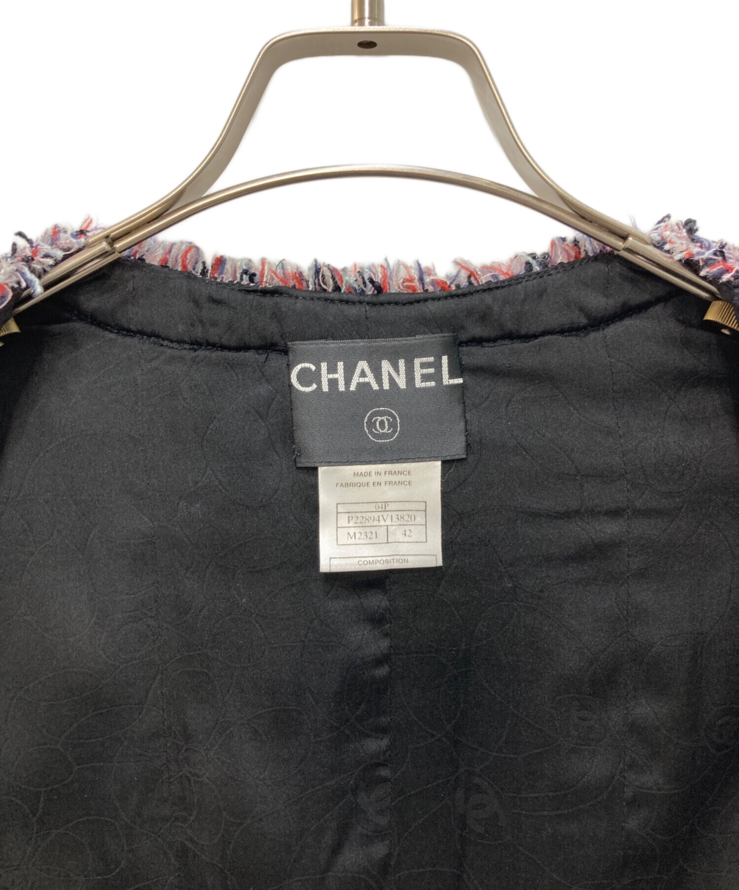 中古・古着通販】CHANEL (シャネル) ノーカラーツイードジャケット
