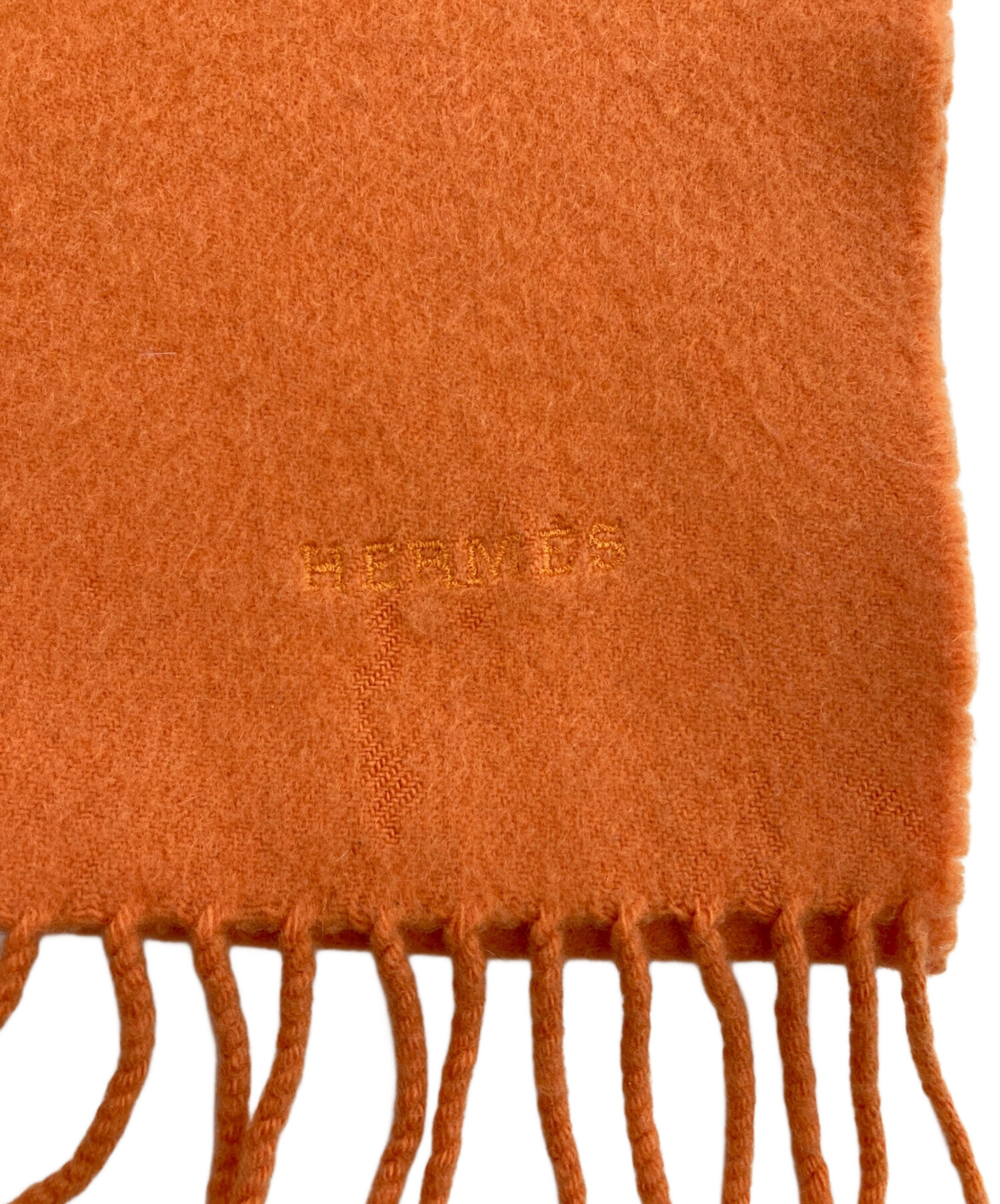 中古・古着通販】HERMES (エルメス) カシミヤマフラー オレンジ
