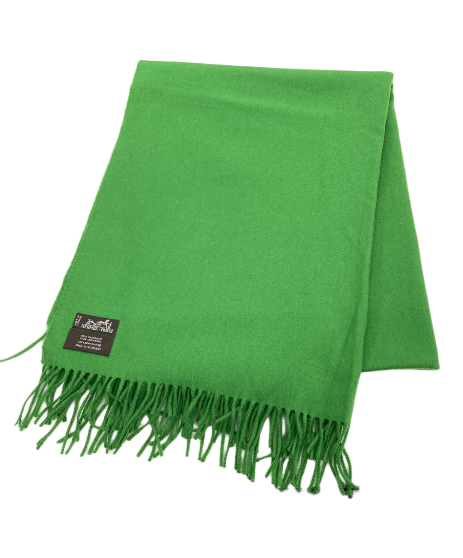 中古・古着通販】HERMES (エルメス) カシミヤマフラー 黄緑｜ブランド
