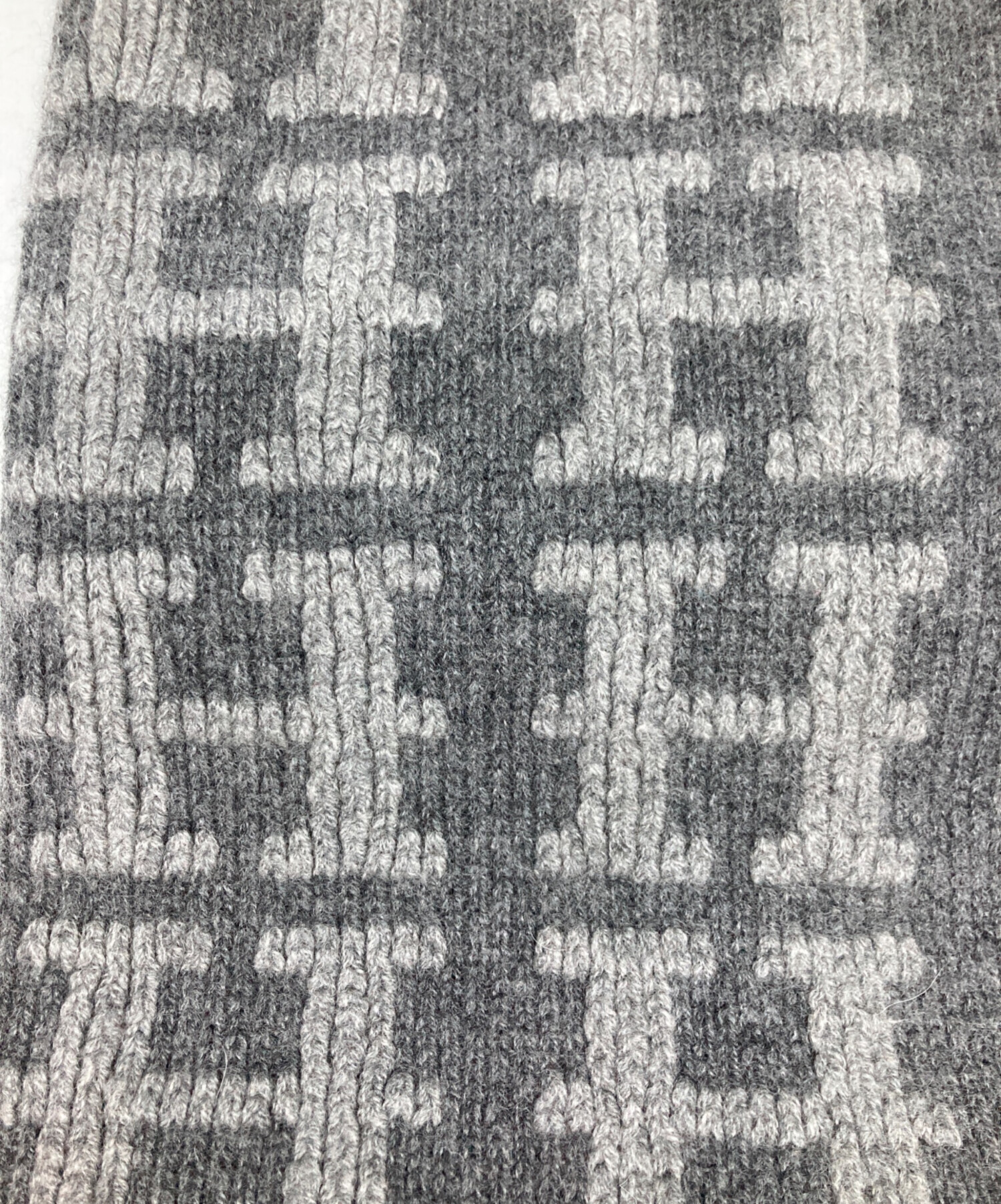 中古・古着通販】HERMES (エルメス) Hロゴカシミヤマフラー グレー