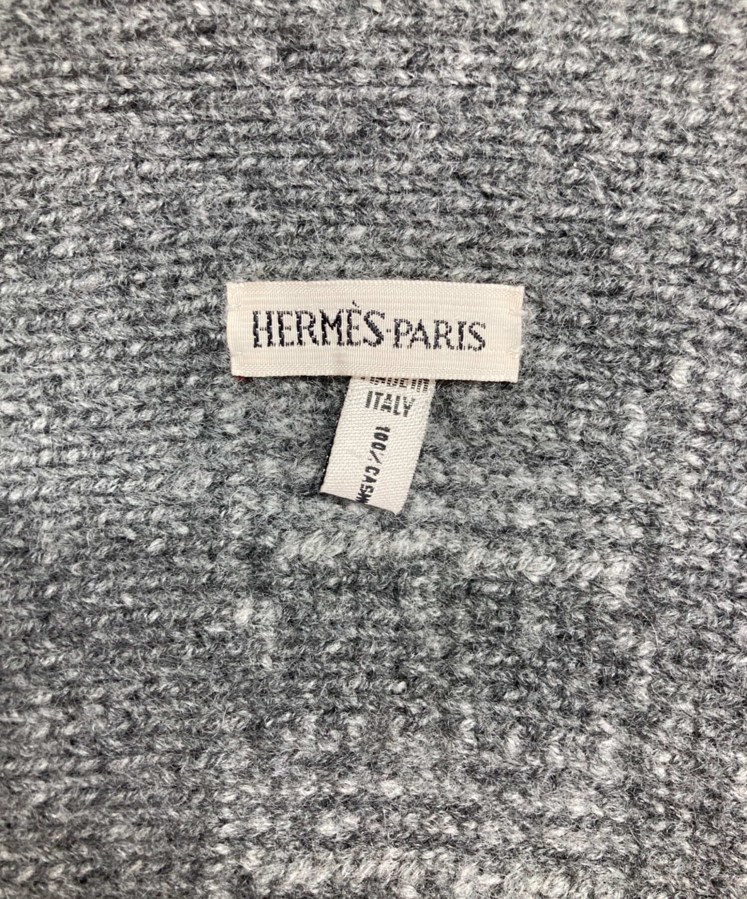 中古・古着通販】HERMES (エルメス) Hロゴカシミヤマフラー グレー