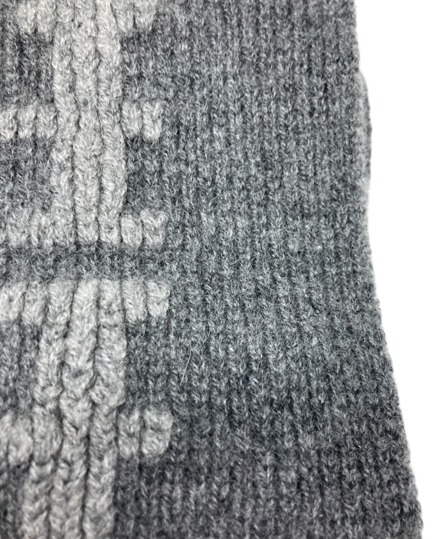 中古・古着通販】HERMES (エルメス) Hロゴカシミヤマフラー グレー