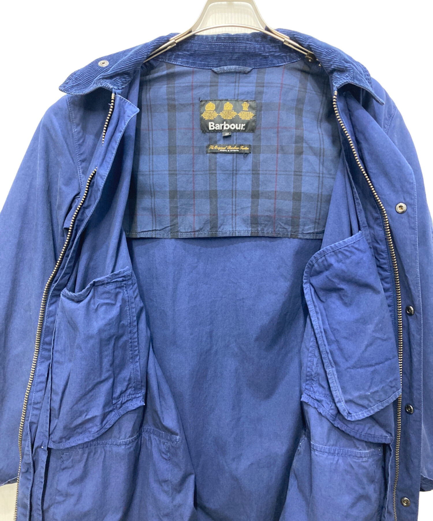 中古・古着通販】Barbour (バブアー) SL OVERDYE BORDER ブルー サイズ 中古・古着通販】Barbour (バブアー) SL OVERDYE BORDER ブルー サイズ