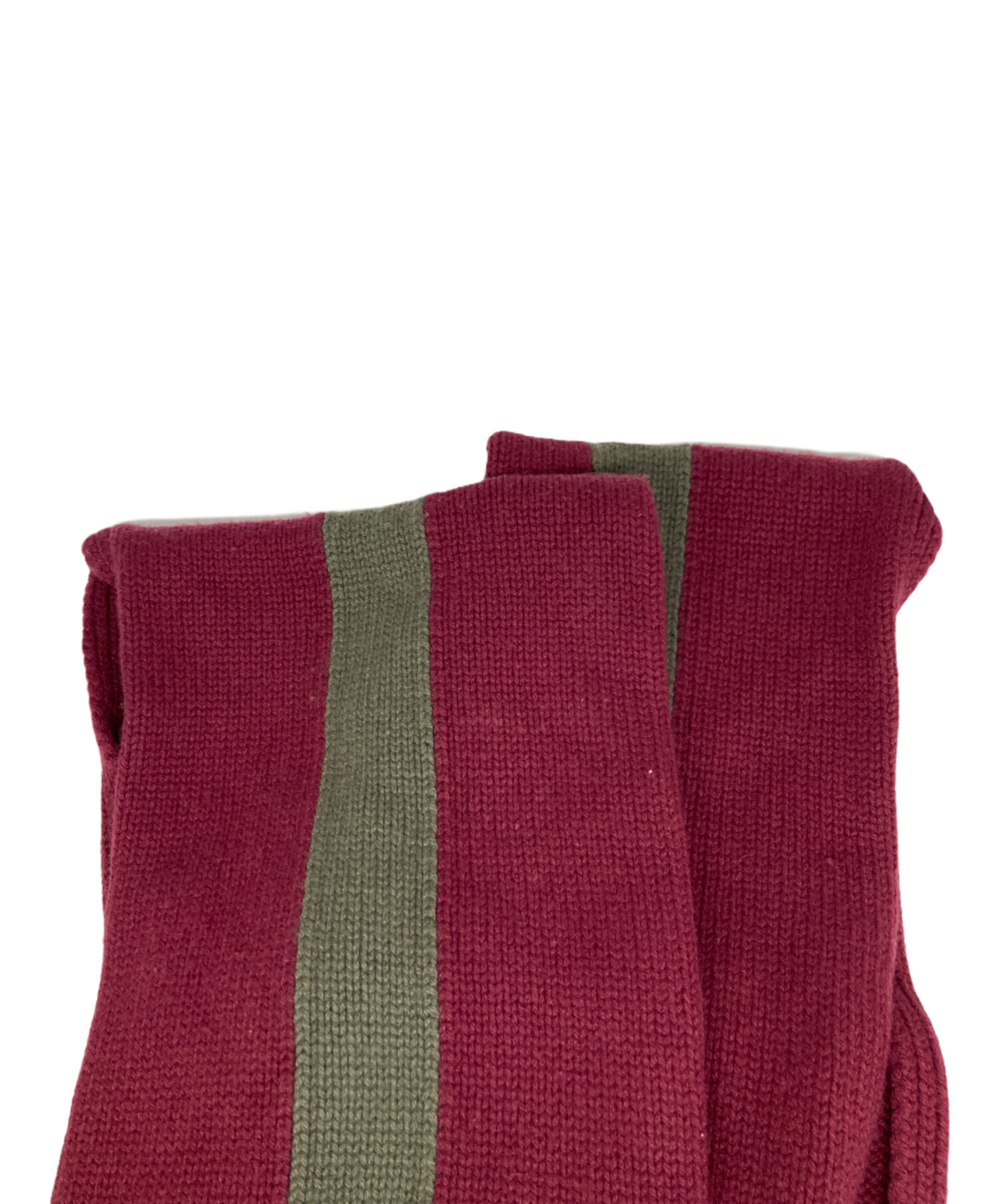 中古・古着通販】HERMES (エルメス) カシミヤスヌード ボルドー×カーキ