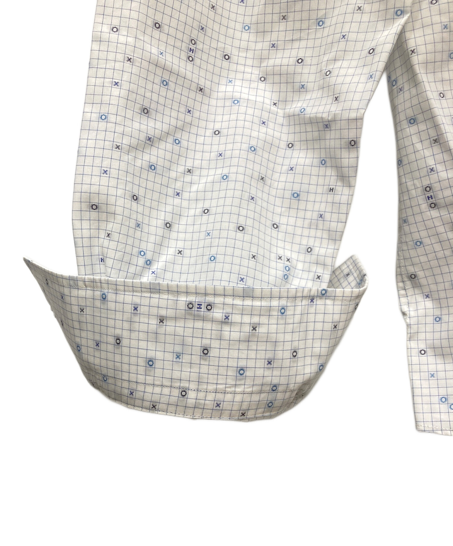 中古・古着通販】HERMES (エルメス) 長袖シャツ ホワイト×ブルー 