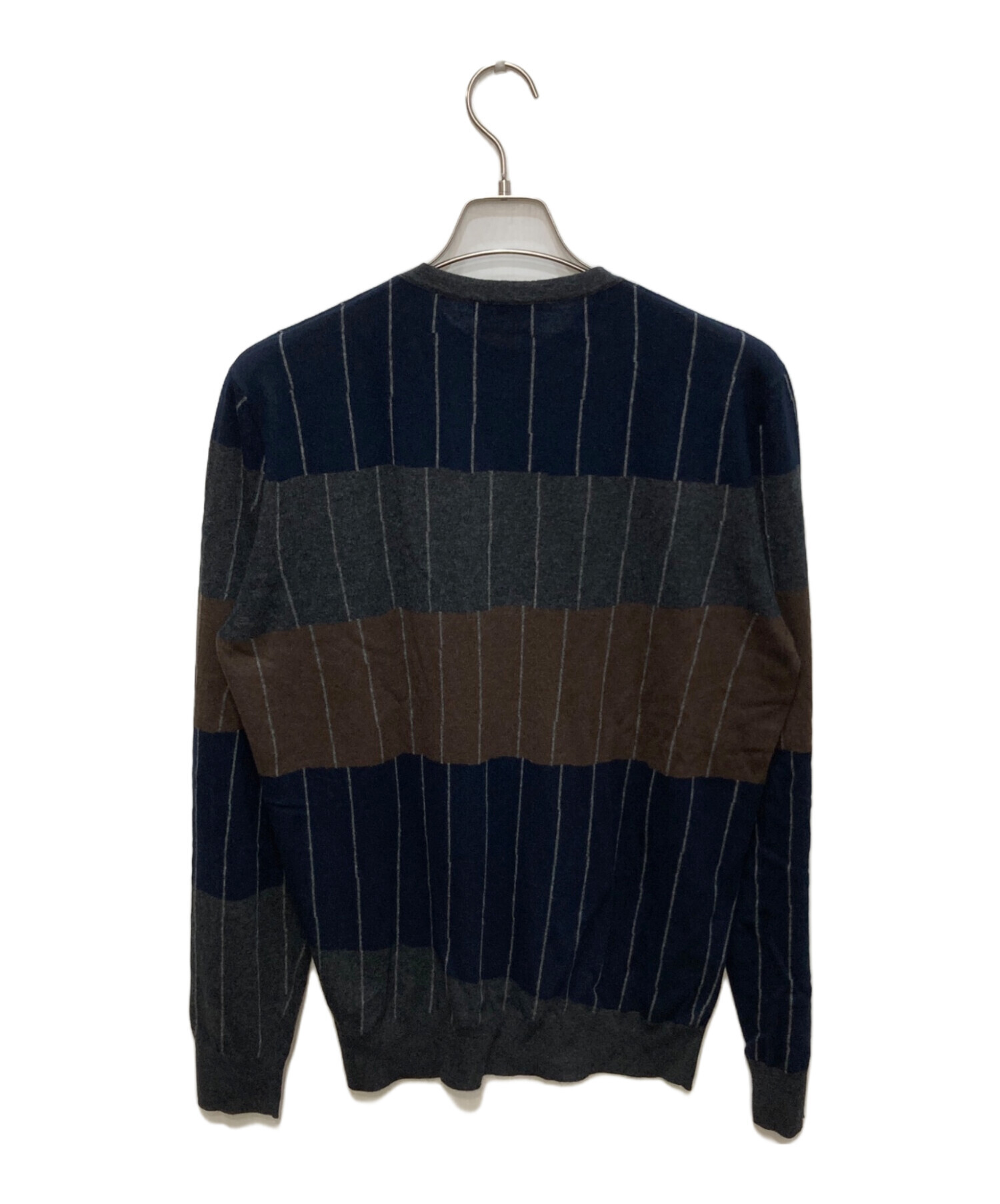 中古・古着通販】HERMES (エルメス) カシミヤニット グレー×ネイビー 