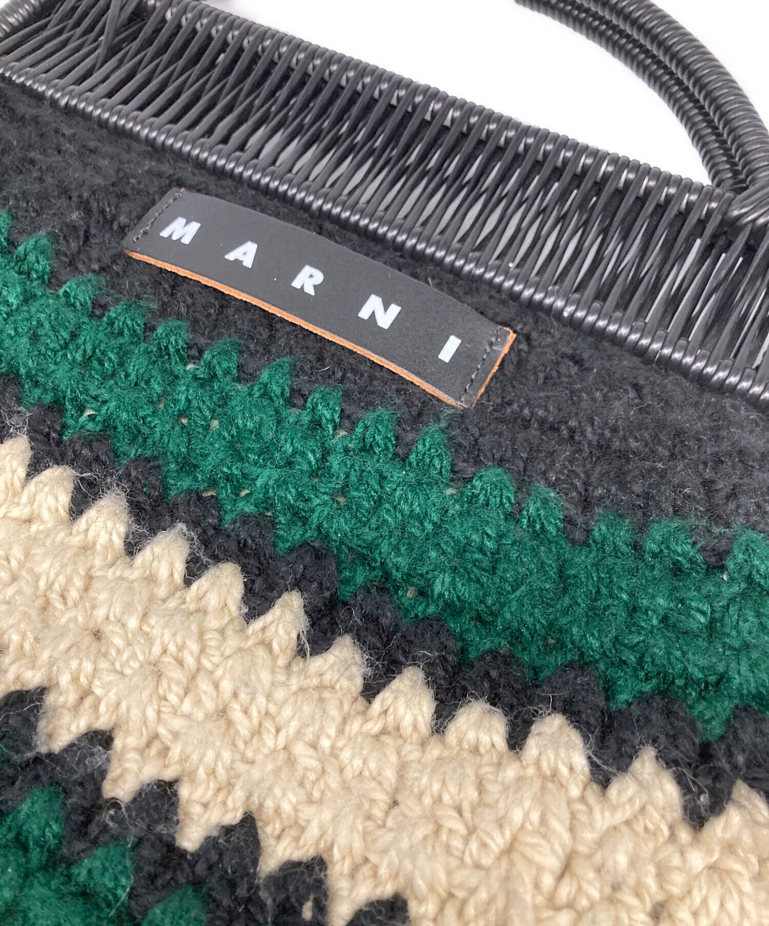 中古・古着通販】MARNI (マルニ) クロシェニットバッグ グリーン