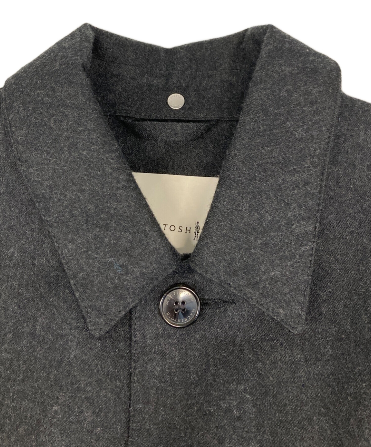 【美品】MACKINTOSH ゴム引きステンカラーコート ミディアムグレー 38 中古・古着通販】MACKINTOSH (マッキントッシュ) ゴム引きステンカラー