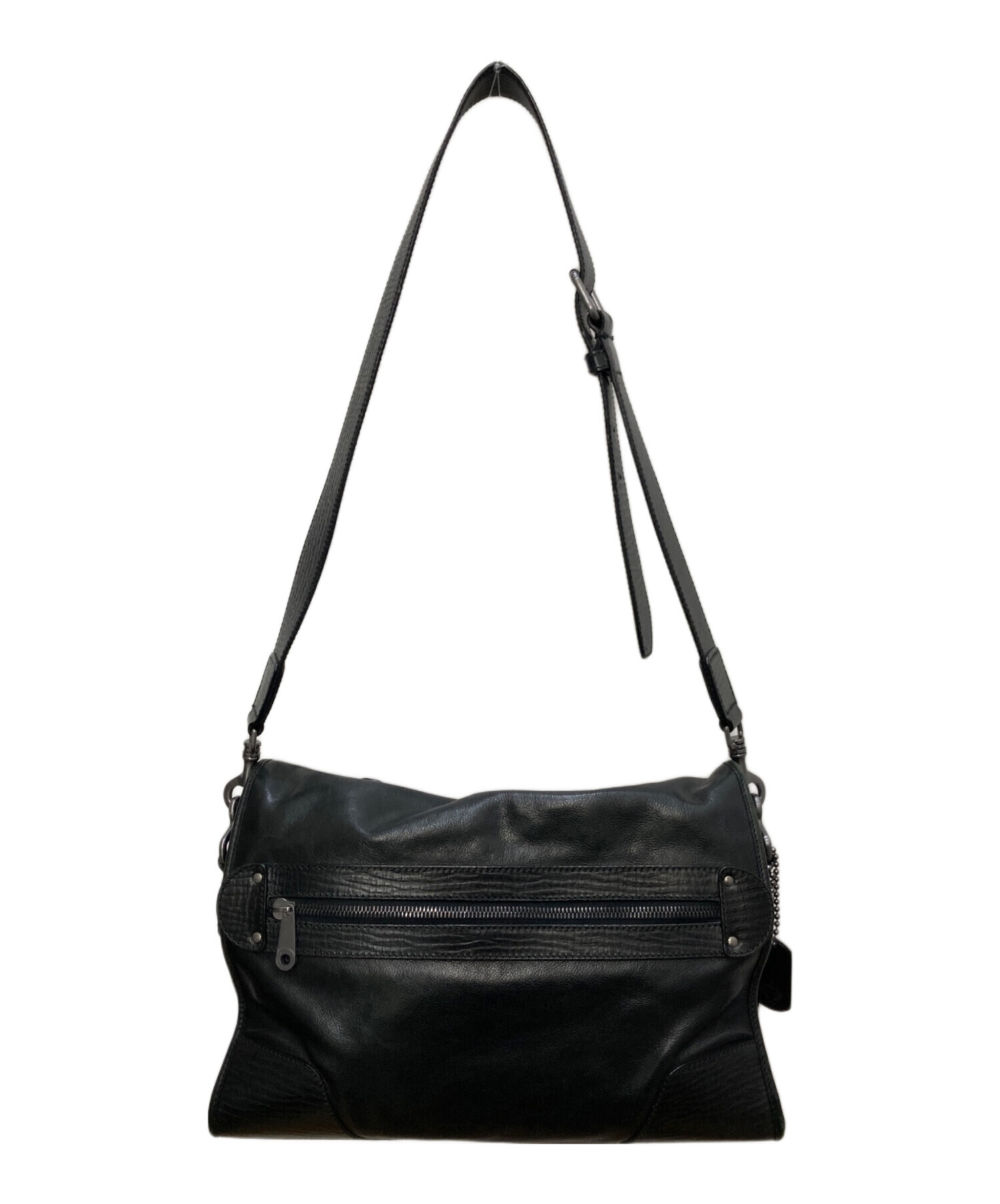 中古・古着通販】BALLY (バリー) レザーメッセンジャーバッグ ブラック 