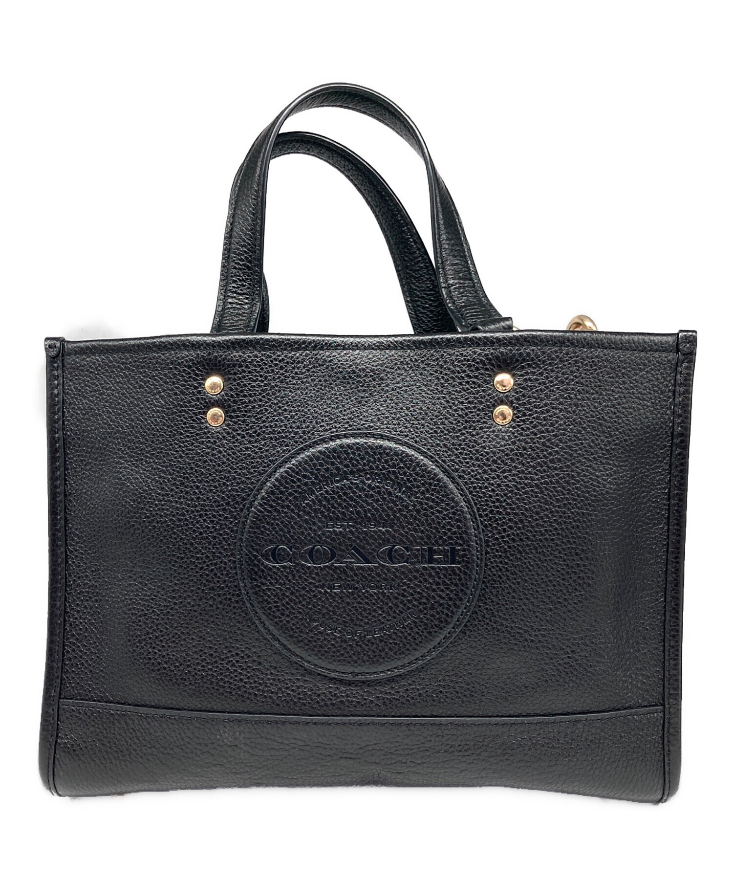COACH デンプシー キャリーオール ウィズ パッチ トートバッグ　ブラック 中古・古着通販】COACH (コーチ) デンプシー キャリーオール ウィズ
