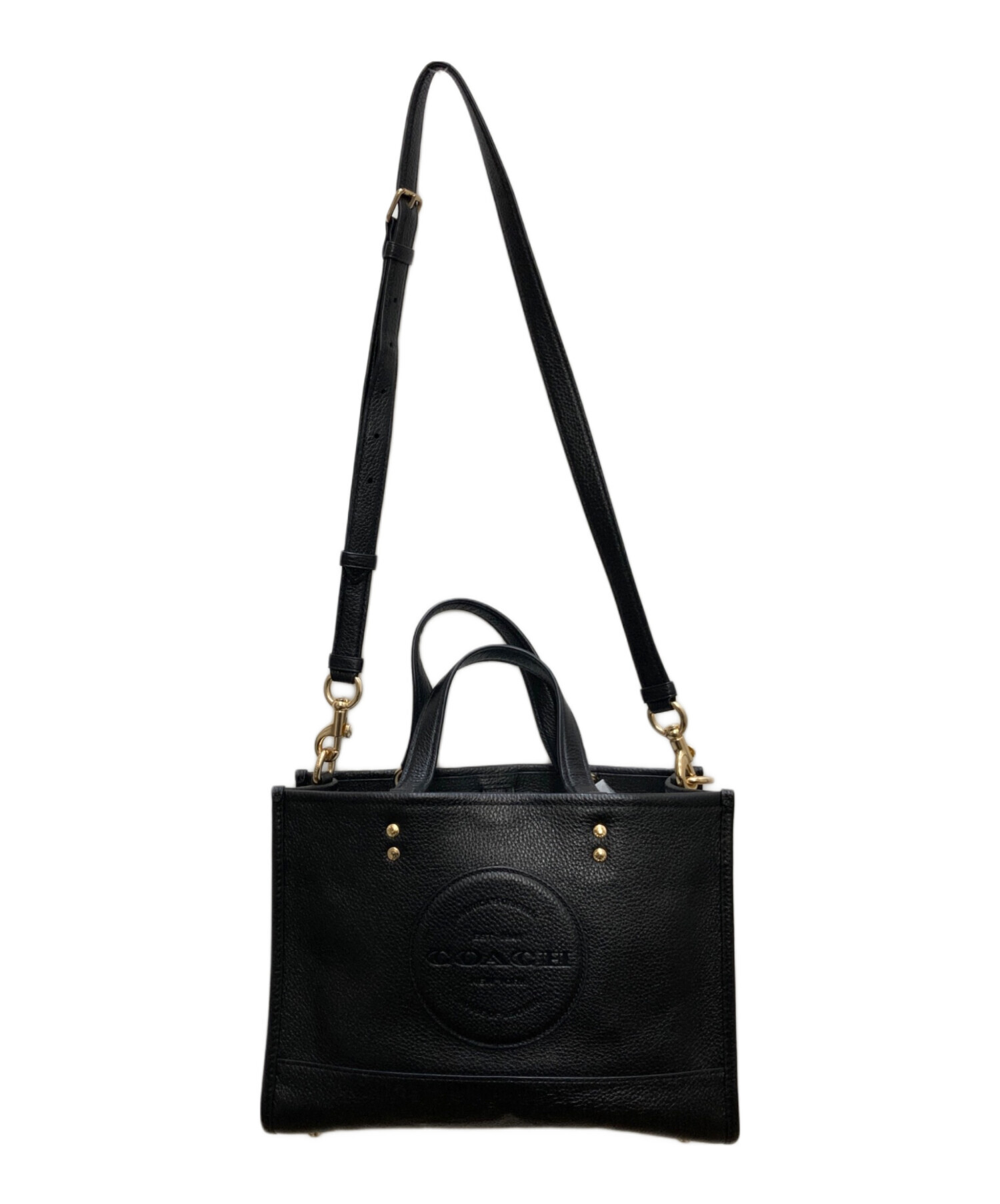COACH デンプシー キャリーオール ウィズ パッチ トートバッグ　ブラック 中古・古着通販】COACH (コーチ) デンプシー キャリーオール ウィズ