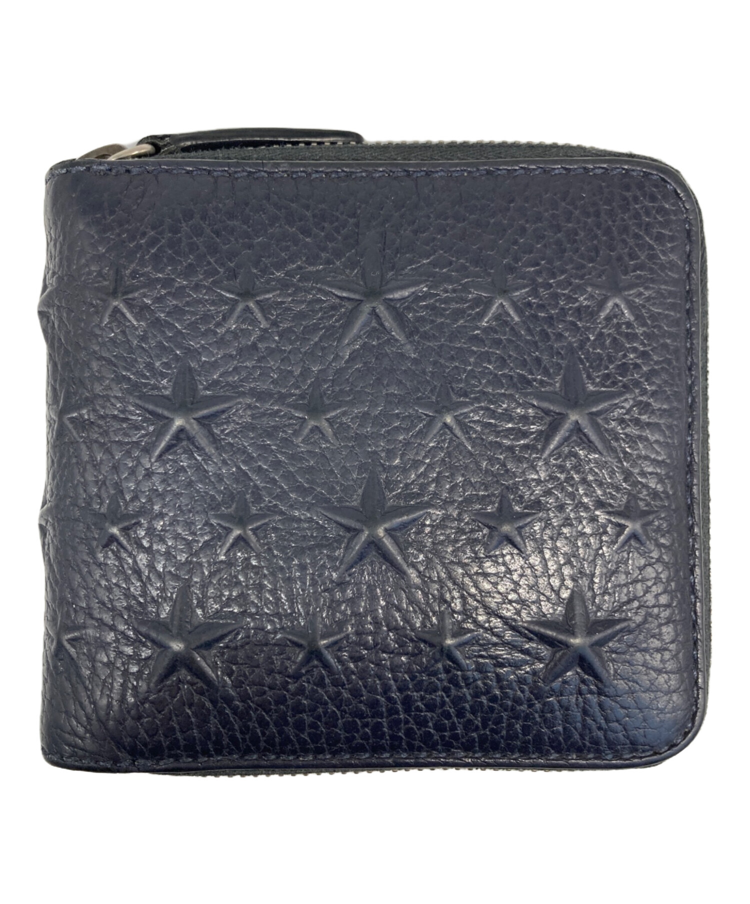 JIMMY CHOO ジップアラウンドウォレット　ネイビー【美品】 中古・古着通販】JIMMY CHOO (ジミーチュウ) スターラウンドジップ2