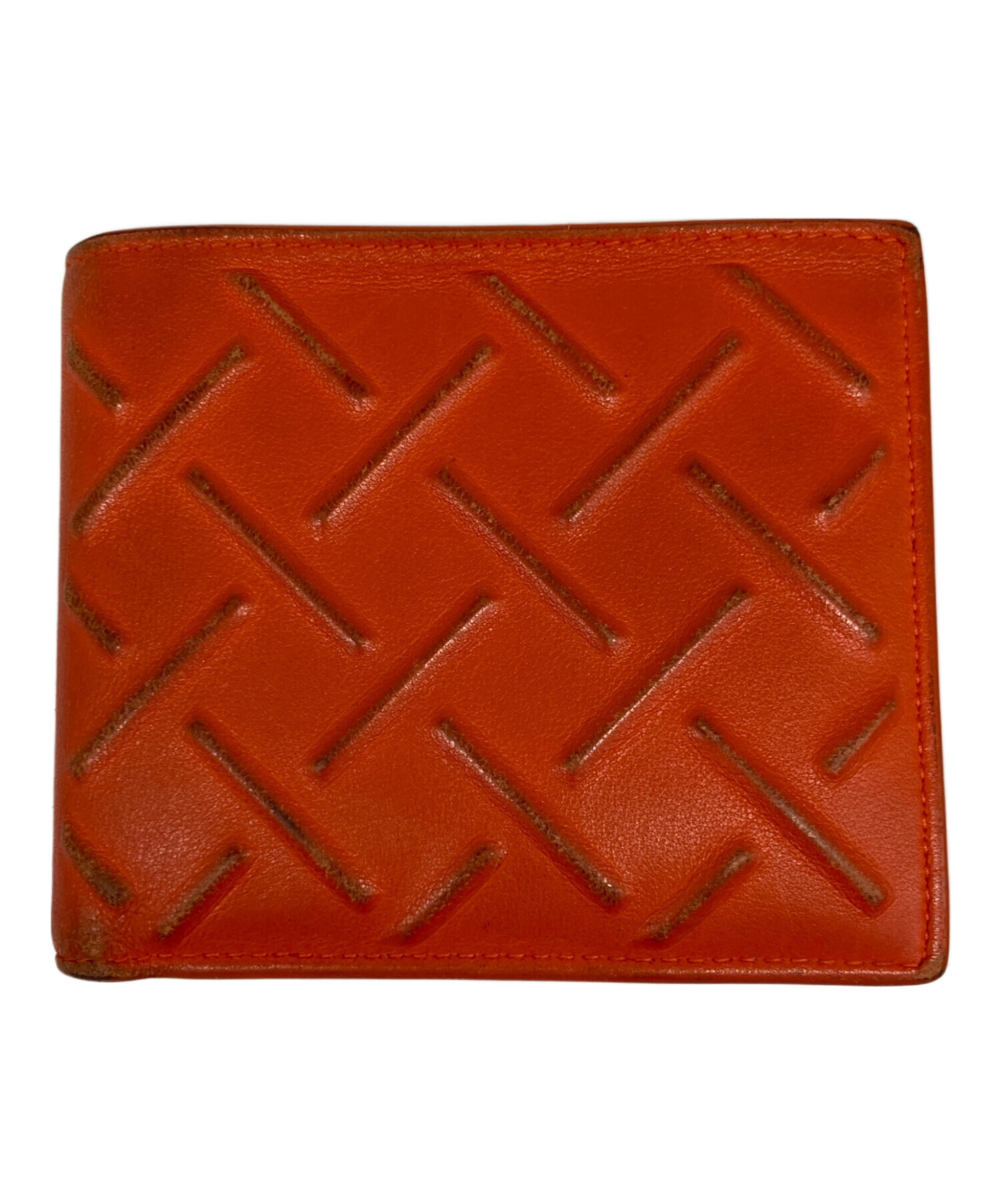 BOTTEGA VENETA ボッテガベネタ 財布・ケース  オレンジ 【古着】【中古】【送料無料】 中古・古着通販】BOTTEGA VENETA (ボッテガベネタ) 2つ折り財布