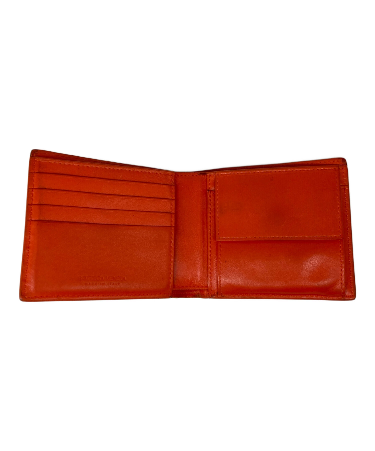 BOTTEGA VENETA ボッテガベネタ 財布・ケース  オレンジ 【古着】【中古】【送料無料】 中古・古着通販】BOTTEGA VENETA (ボッテガベネタ) 2つ折り財布