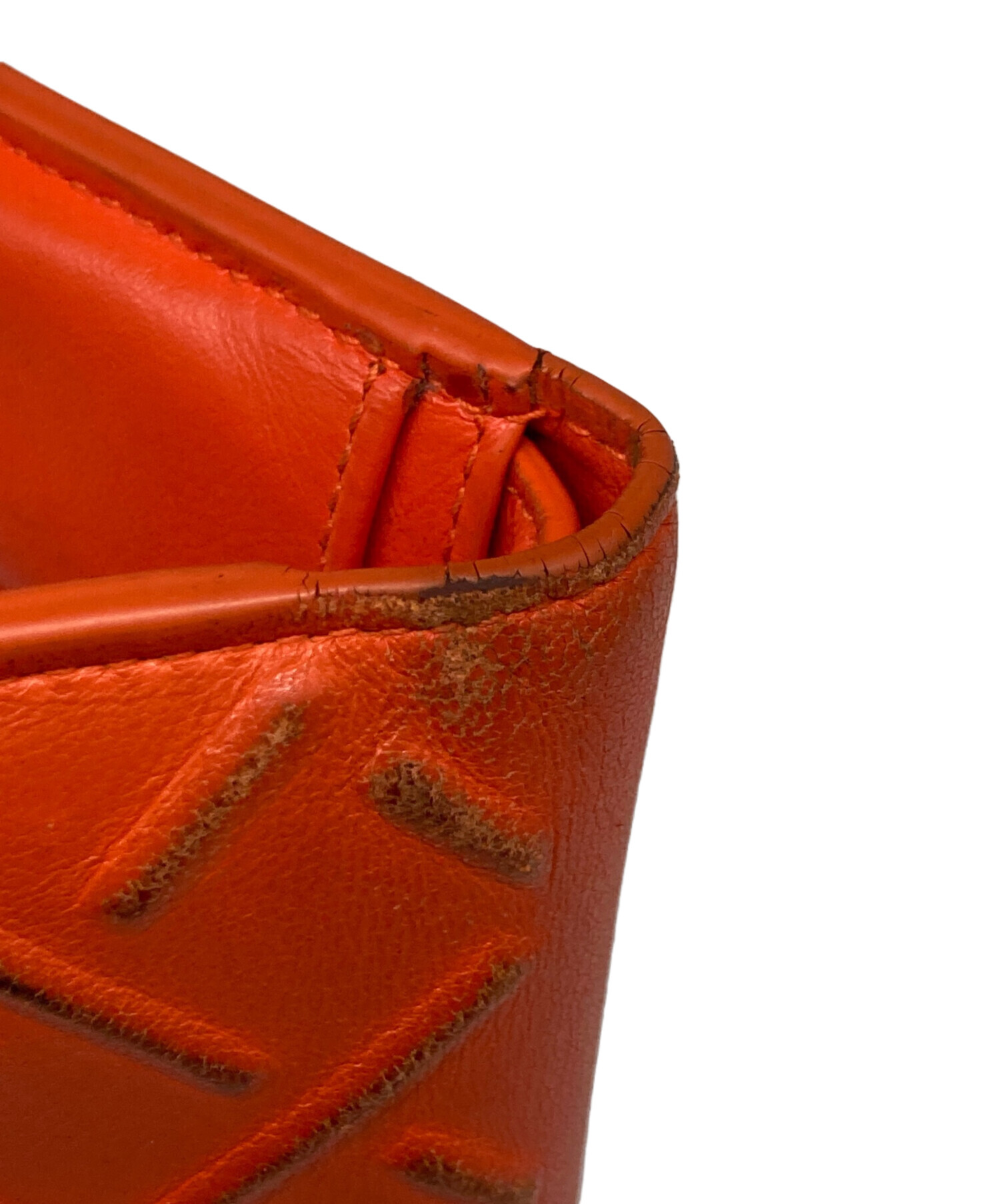 BOTTEGA VENETA ボッテガベネタ 財布・ケース  オレンジ 【古着】【中古】【送料無料】 中古・古着通販】BOTTEGA VENETA (ボッテガベネタ) 2つ折り財布