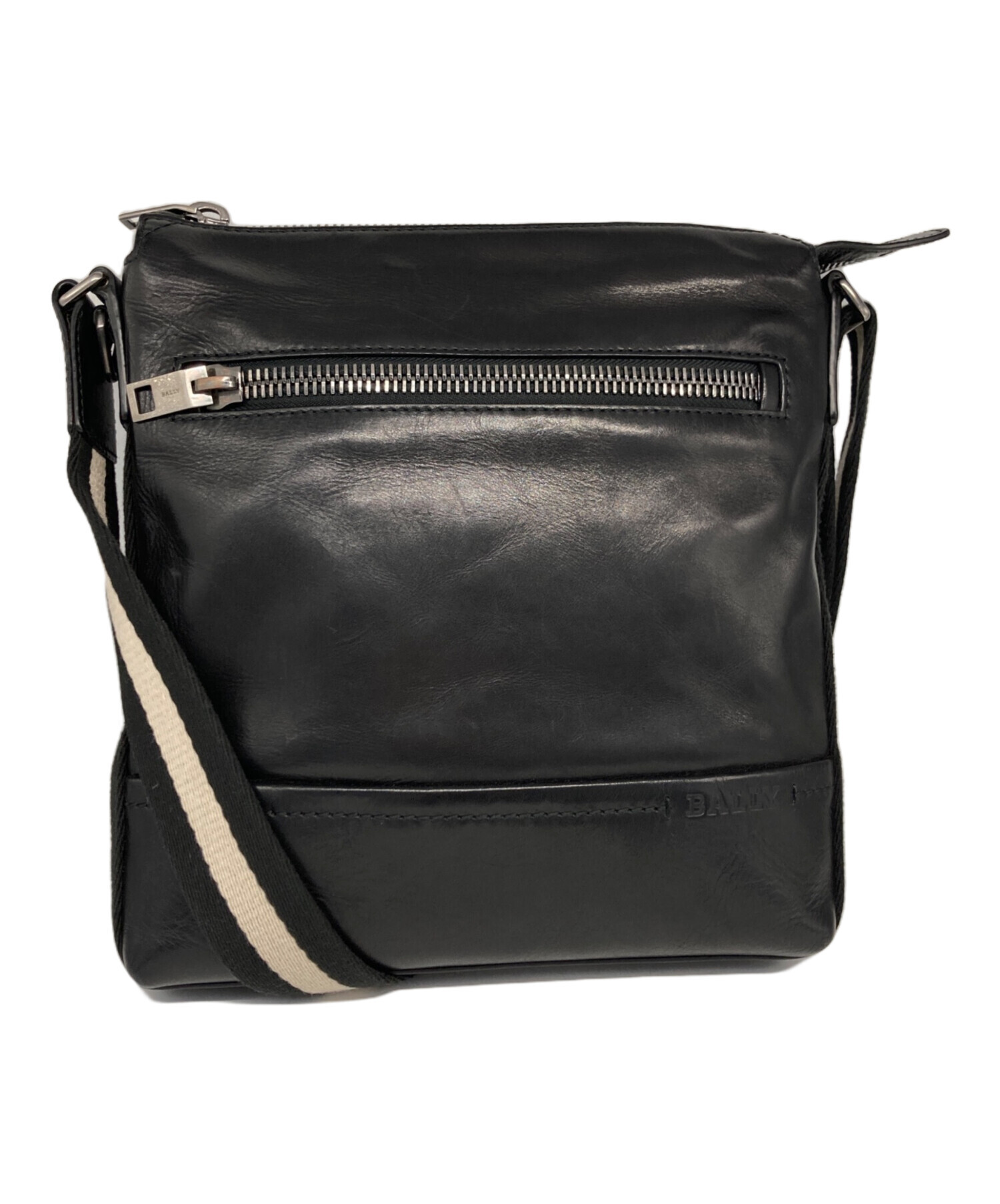 バリー ショルダーバッグ ブラック レザー 中古 ロゴ BALLY(バリー) / ショルダーバッグ/レザー/BLK/メンズ/ジップ