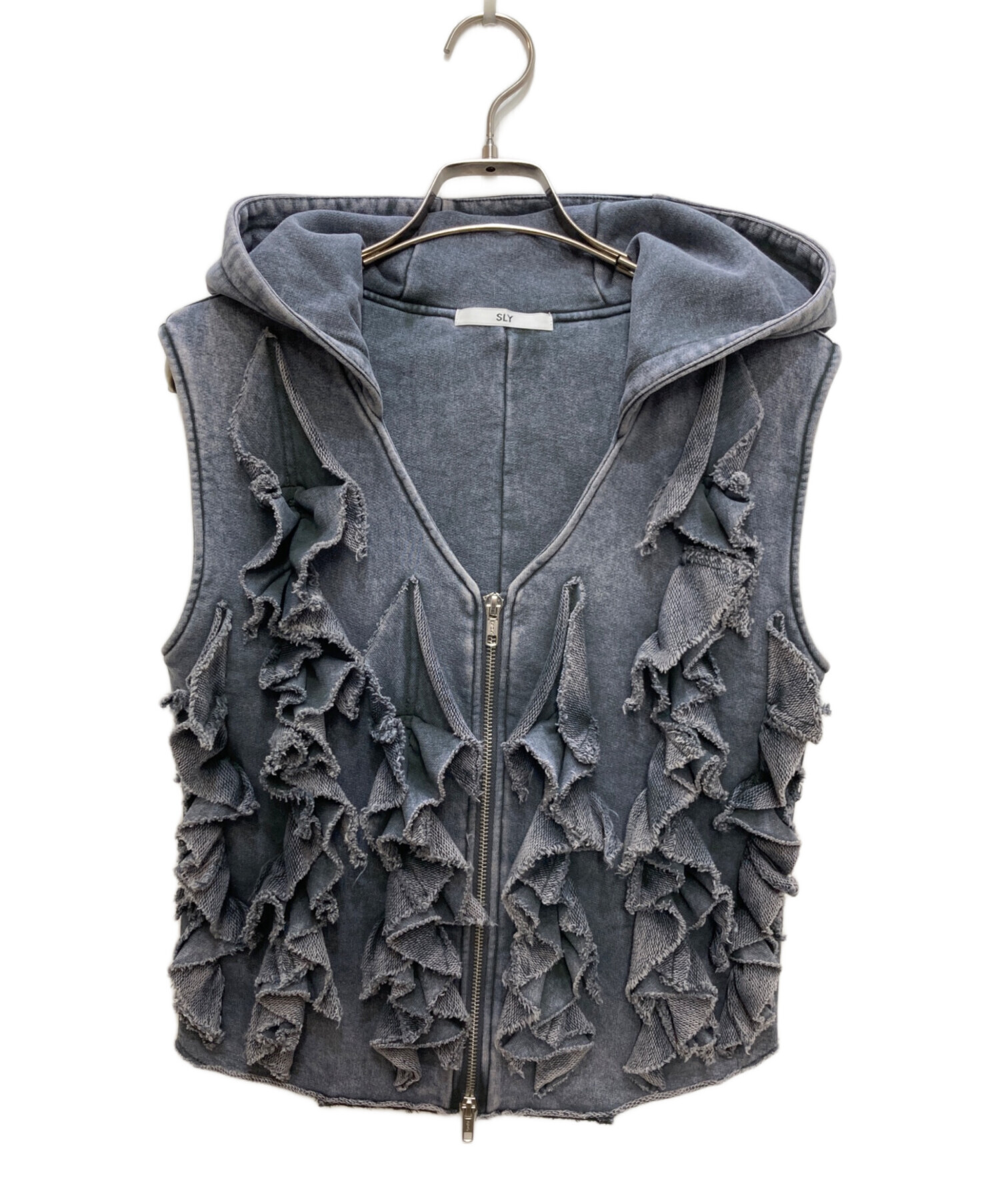 中古・古着通販】SLY (スライ) FRONT ZIP FRILL トップス グレー