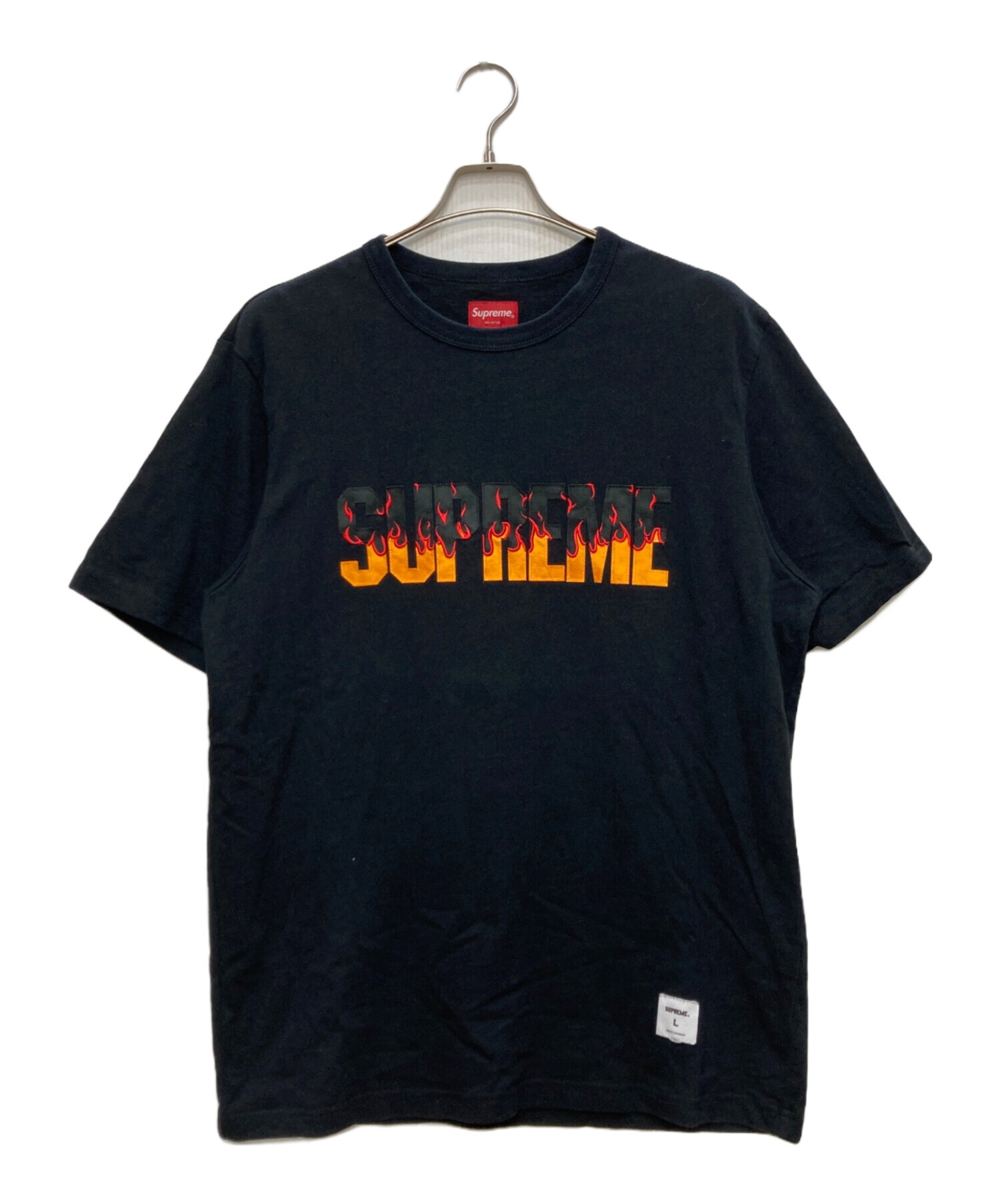 Supreme ファイヤーロゴ Tシャツ ブラック L 中古・古着通販】Supreme (シュプリーム) ファイヤーロゴTシャツ
