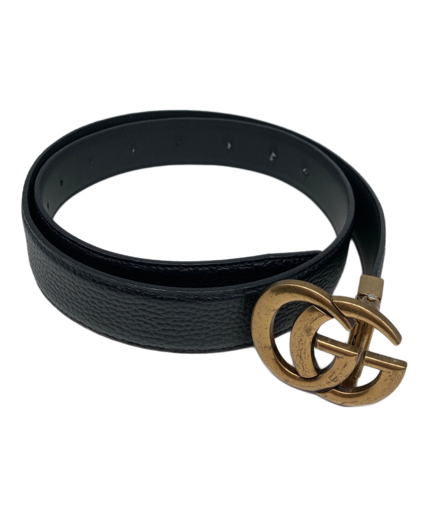 GUCCI グッチ ベルト インターロッキング ブラック シルバー