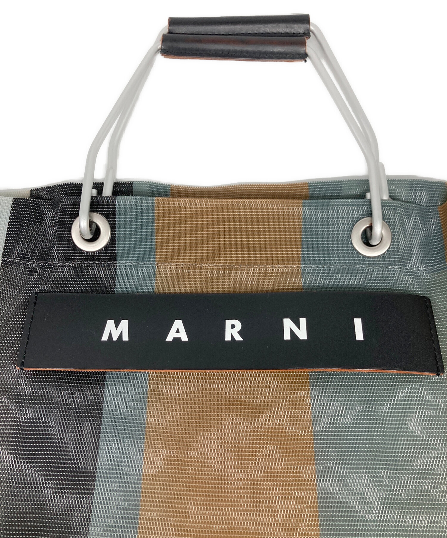 中古・古着通販】MARNI (マルニ) ストライプマーケットバッグ マルチ