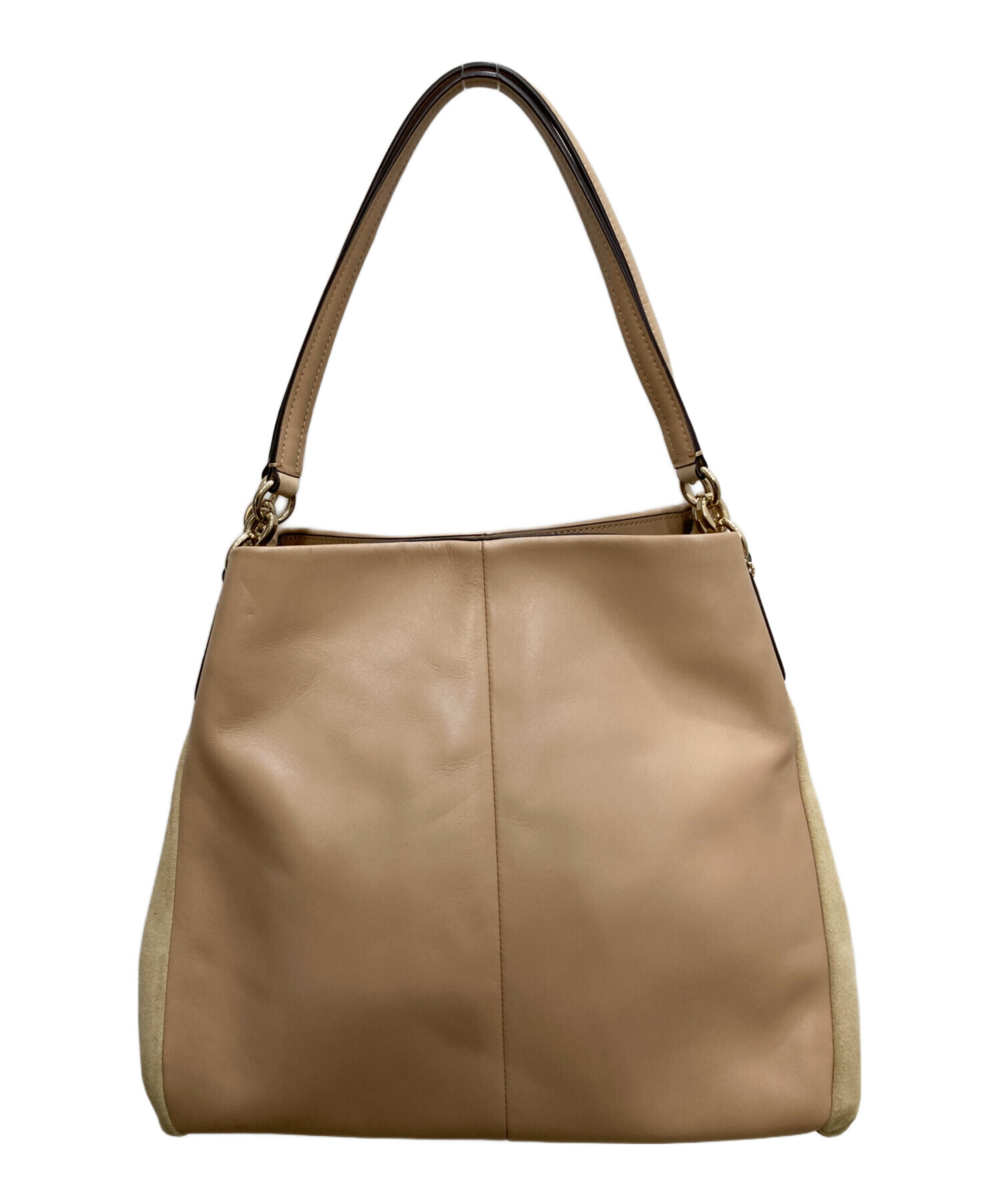 中古・古着通販】COACH (コーチ) スウェードショルダーバッグ ベージュ 