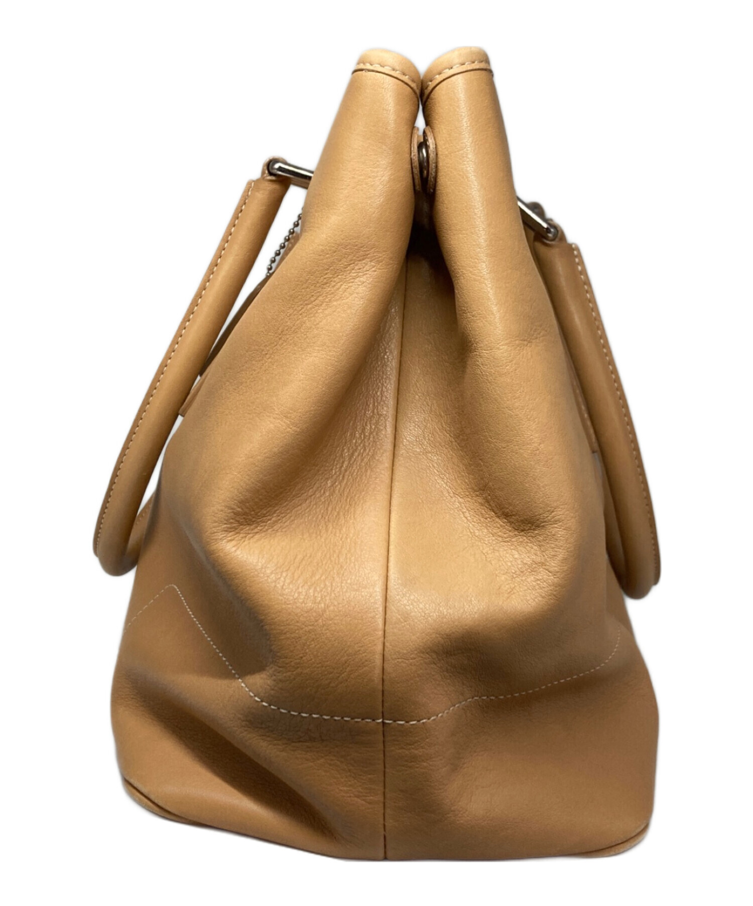 オールドコーチ トートバッグ ベージュ レザー 中古・古着通販】COACH (コーチ) オールドレザートートバッグ ベージュ