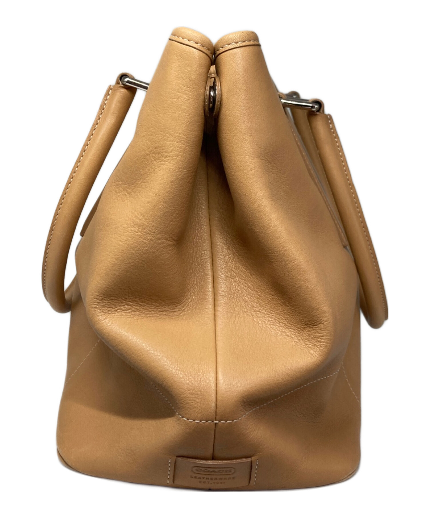 中古・古着通販】COACH (コーチ) オールドレザートートバッグ ベージュ 