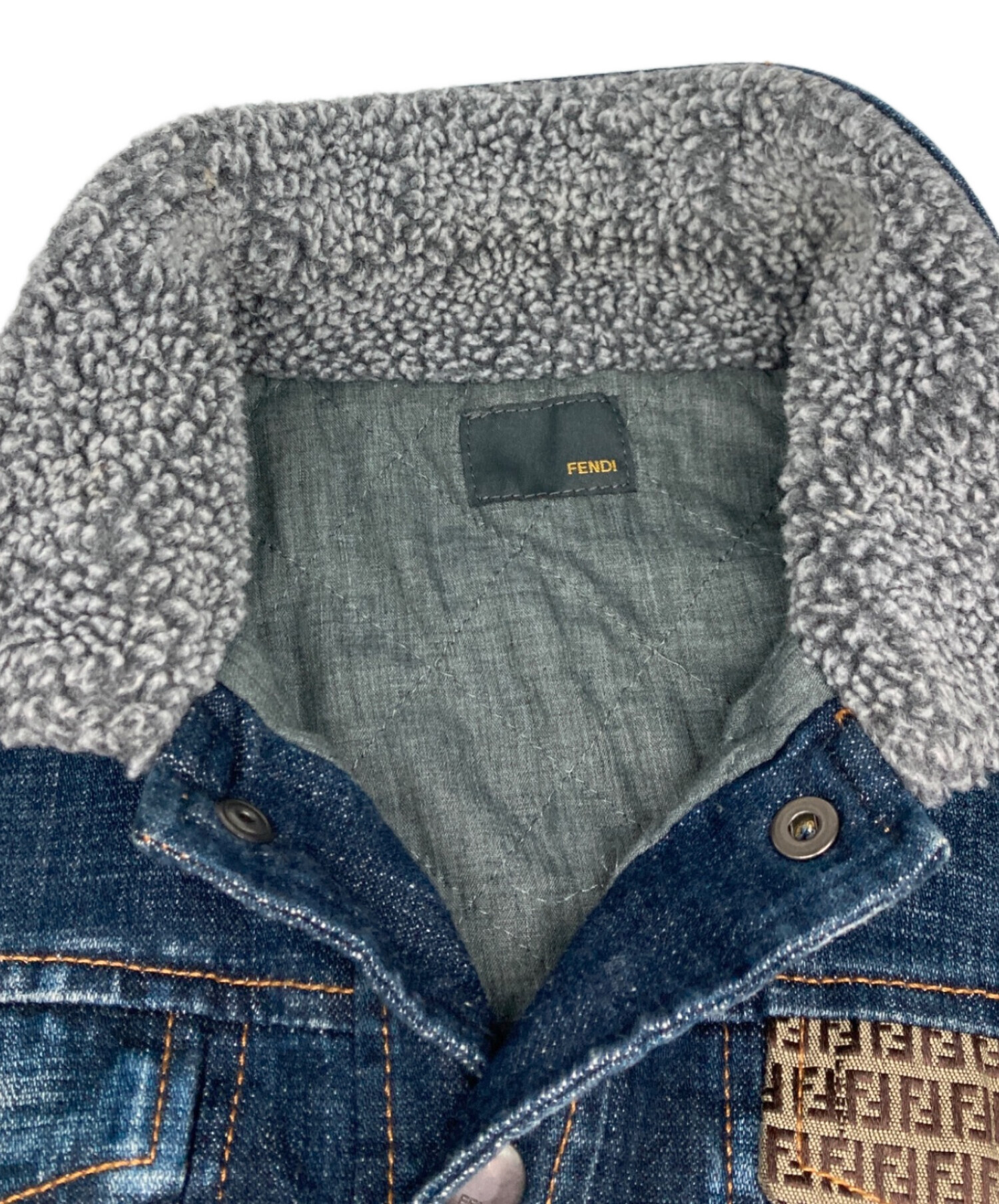 FENDI ブリーチ ズッカ トラッカージャケット デニムジャケット 中古・古着通販】FENDI (フェンディ) ズッカ柄デニムジャケット