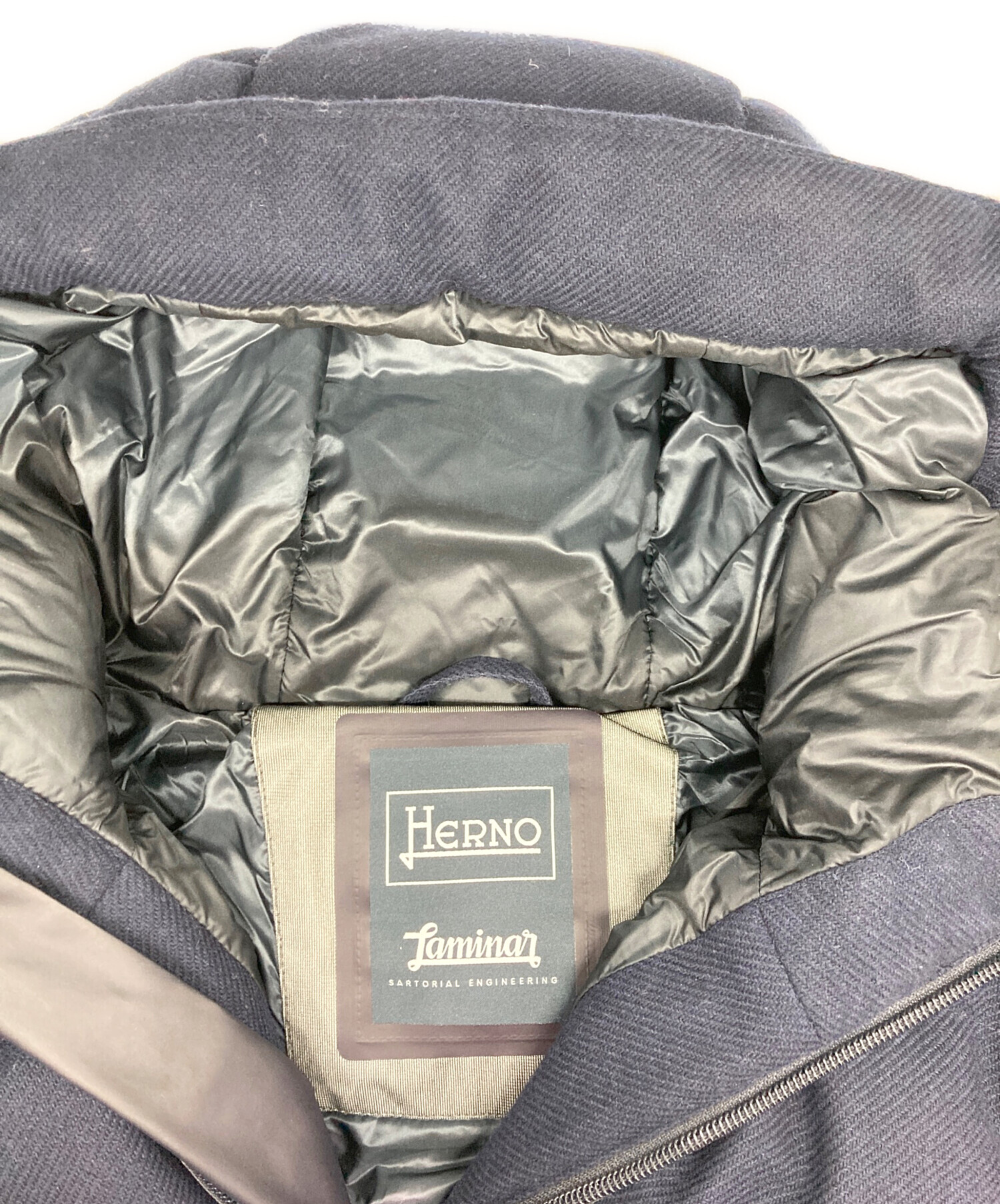 【値下】HERNO　ヘルノ　ダウンジャケット　46　ネイビー 中古・古着通販】HERNO (ヘルノ) ダウンジャケット ネイビー サイズ:46