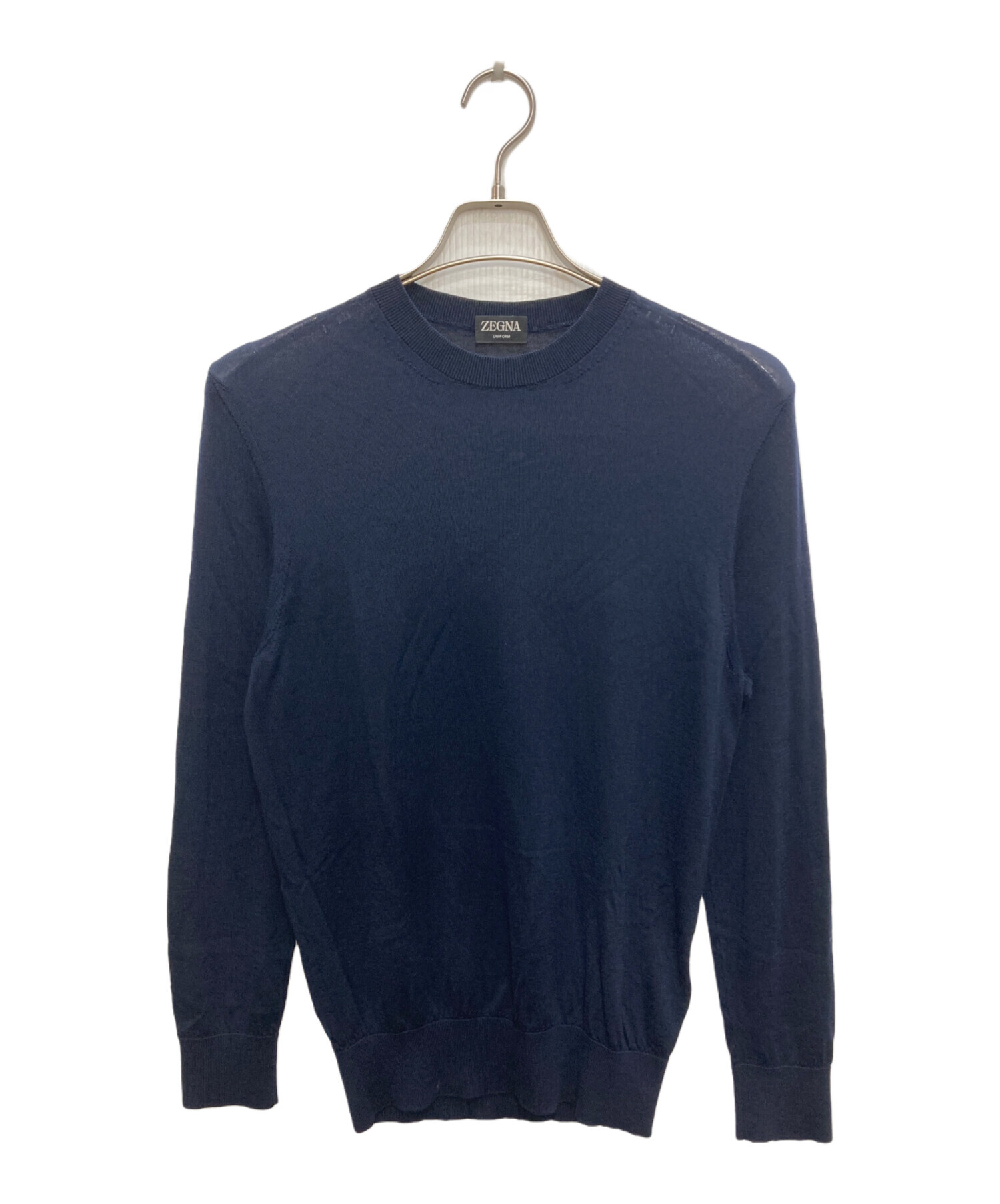 中古・古着通販】ZEGNA (ゼニア) ウールハイゲージニット ネイビー