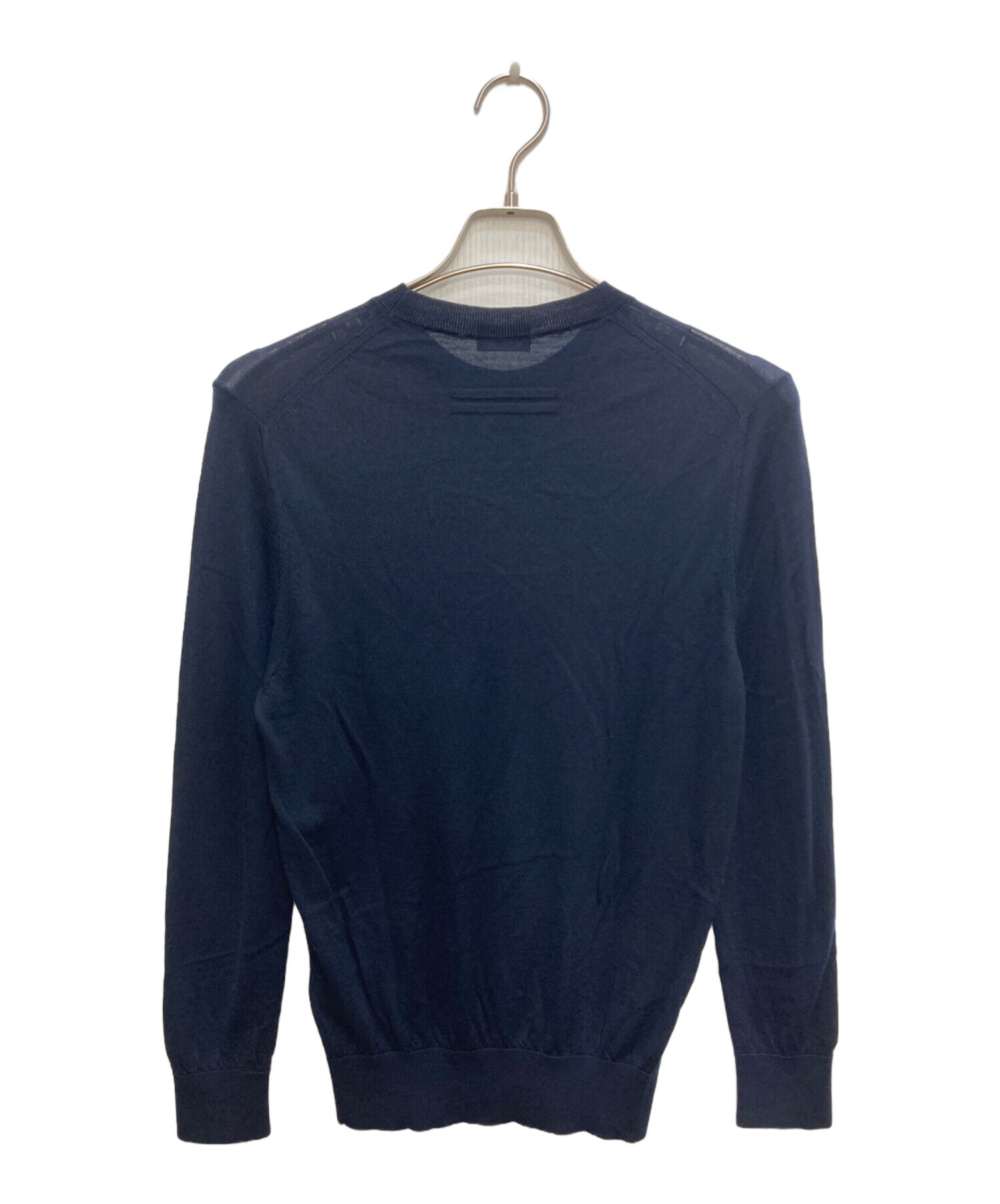 ZEGNA ゼニア　シルクニット　XL 中古・古着通販】ZEGNA (ゼニア) ウールハイゲージニット ネイビー