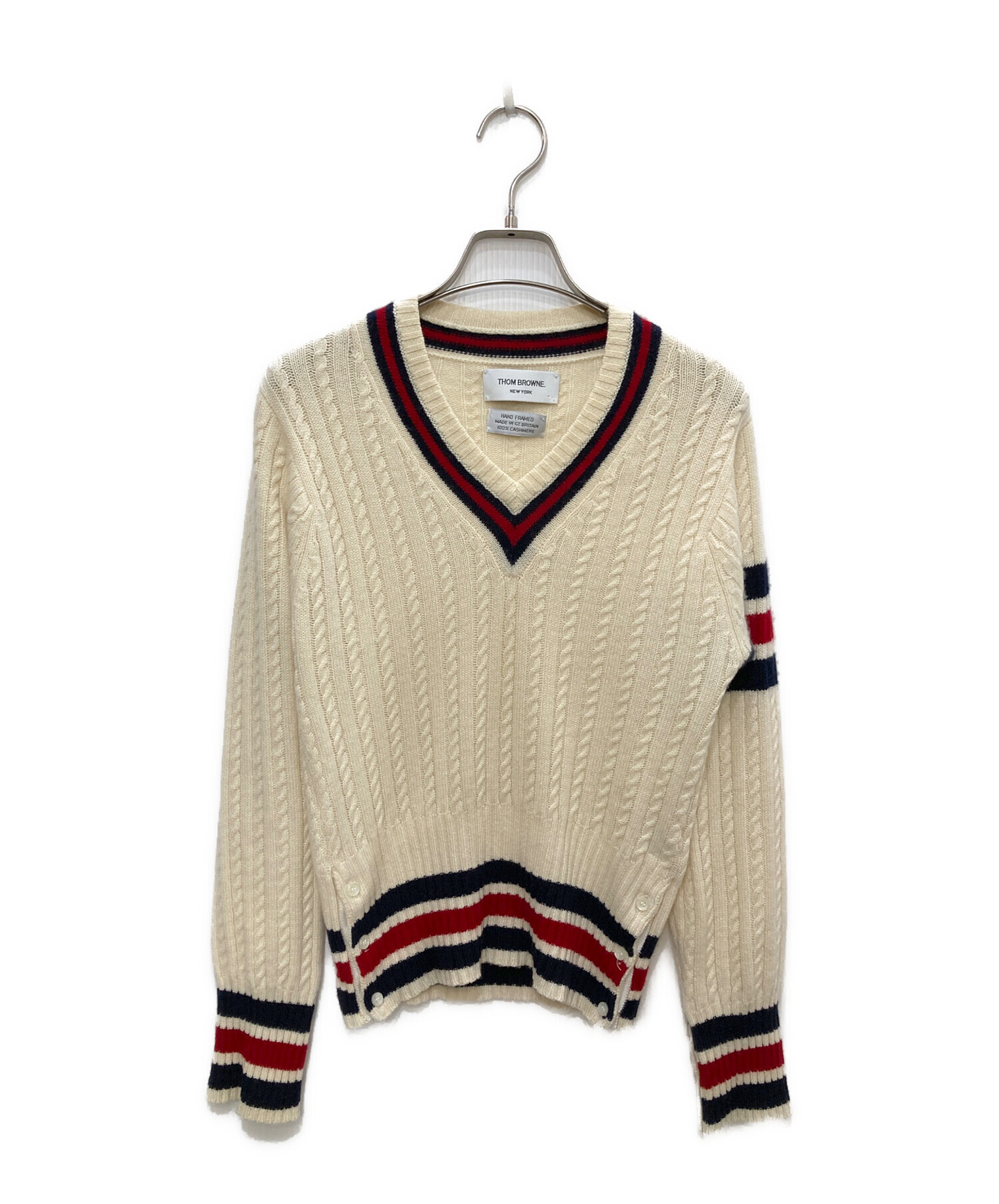 中古・古着通販】Thom Browne (トムブラウン) Vネックカシミヤニット 