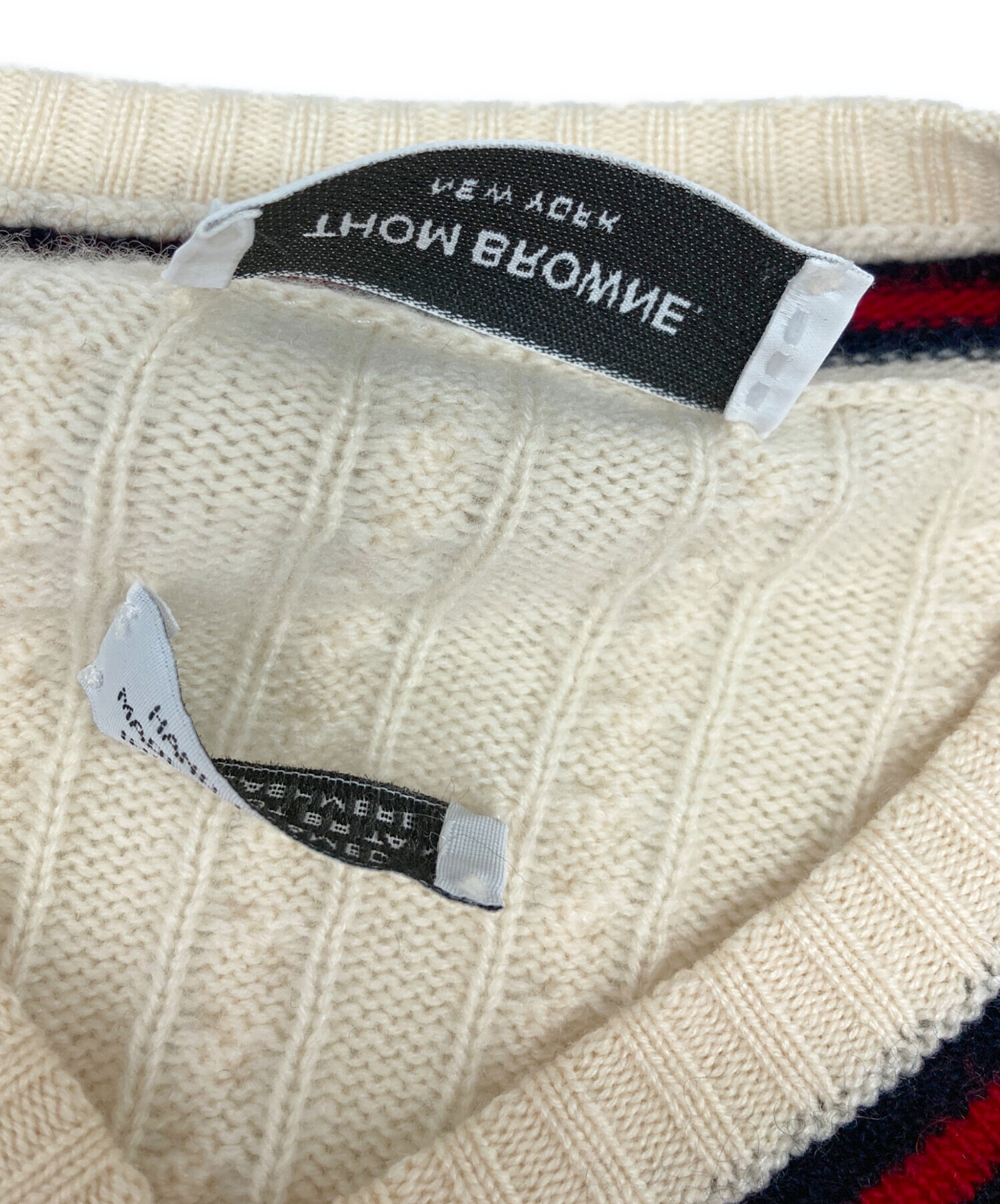 中古・古着通販】Thom Browne (トムブラウン) Vネックカシミヤニット 